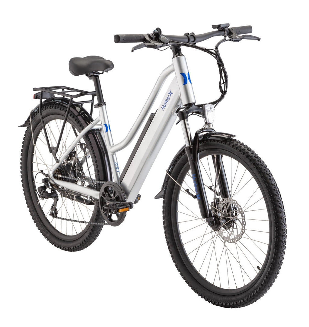 Hurley HE-13-SV-23 J-Bay E-All Road Single Speed Electric Bike, Silver Electric Bikes