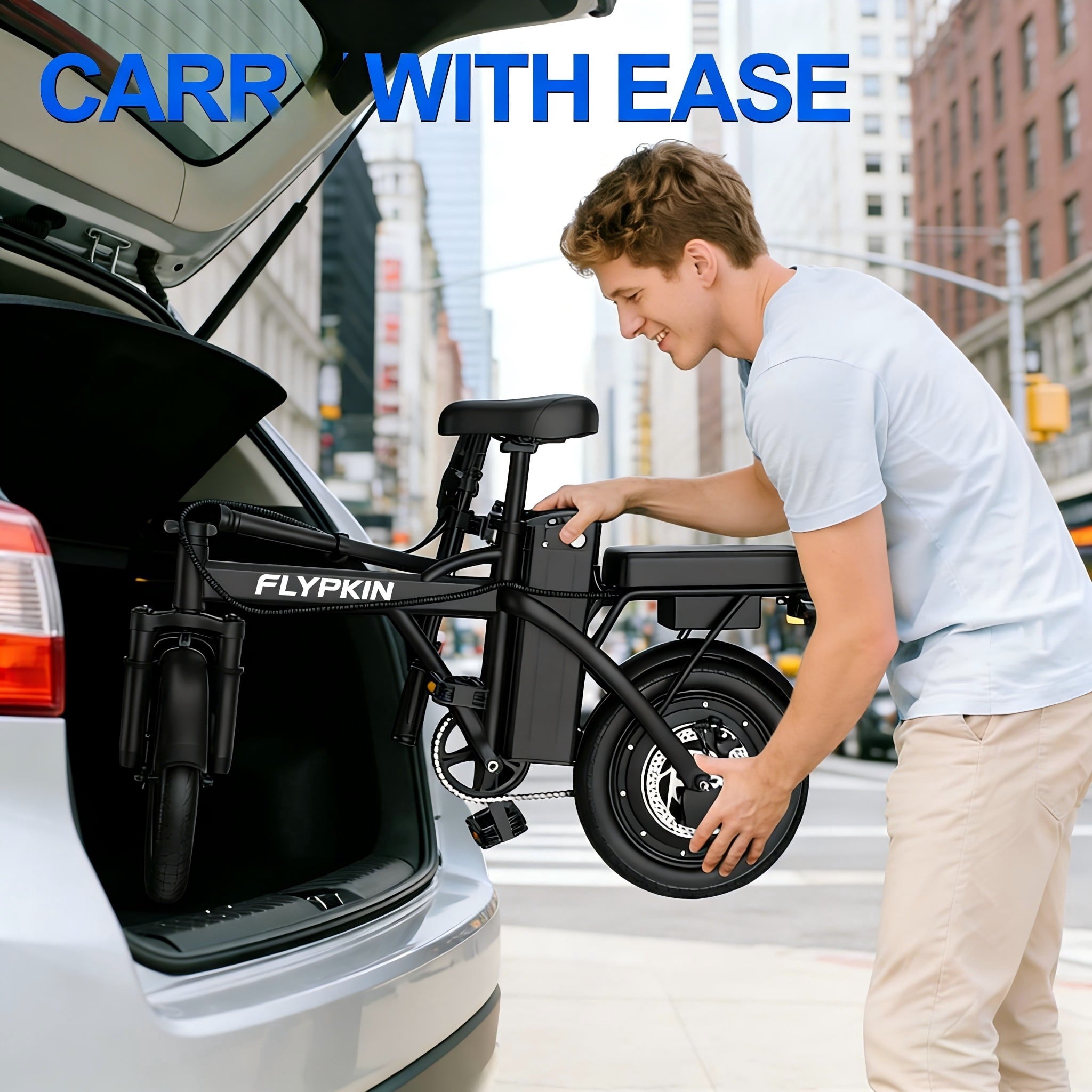 Electric Bike for Adults, 500W Motor, 20 MPH Max Speed Folding Ebike, 14 Electric Bicycles, Max 30 Miles Range (Pedal Assist Mode), Mini E Bikes Electric Bikes