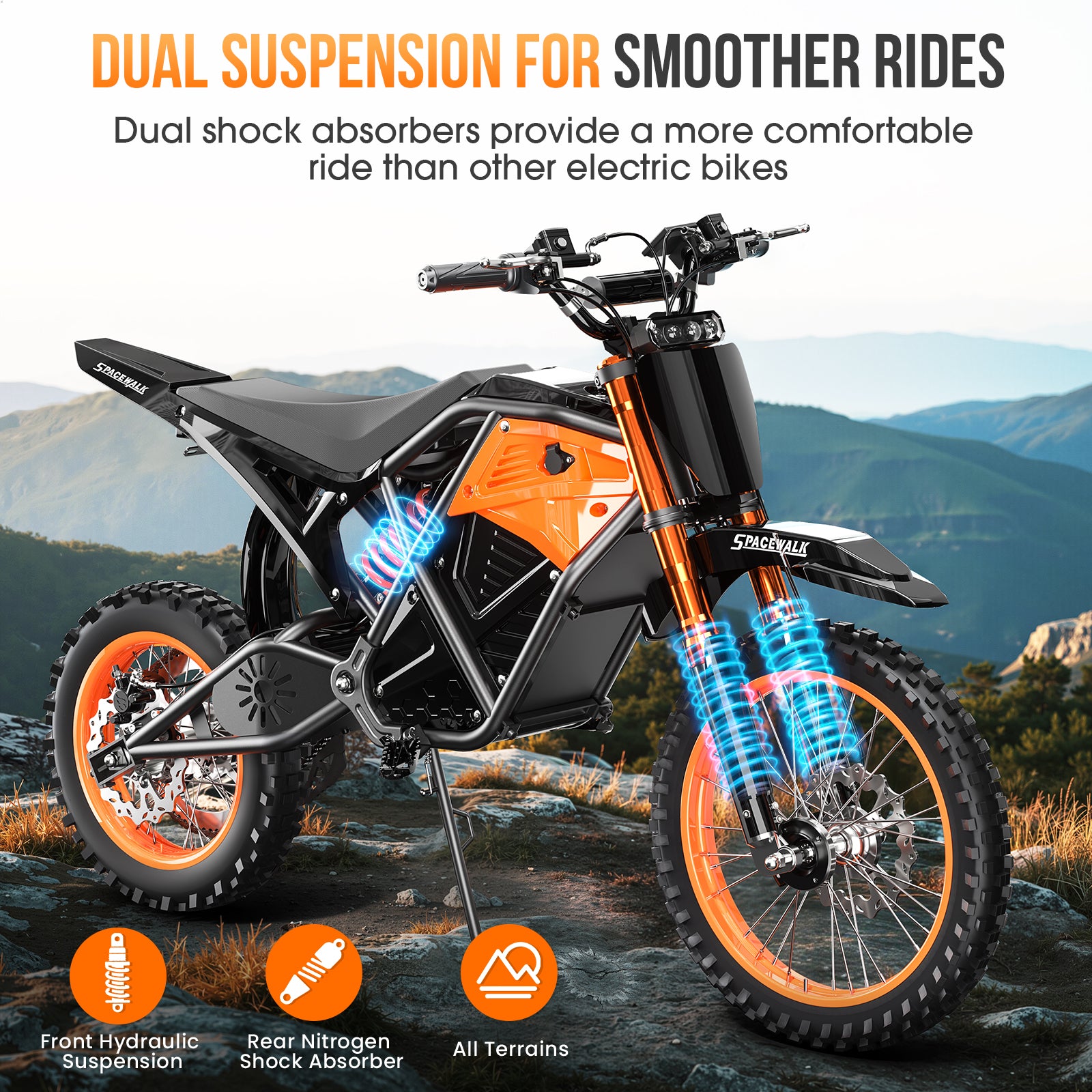 Electric Bike for Adults, Peak-3000W, Max 37.5MPH Electric Motorcycle,14/12  Fat Tire Dirt Bike, E-Bike Electric Bikes