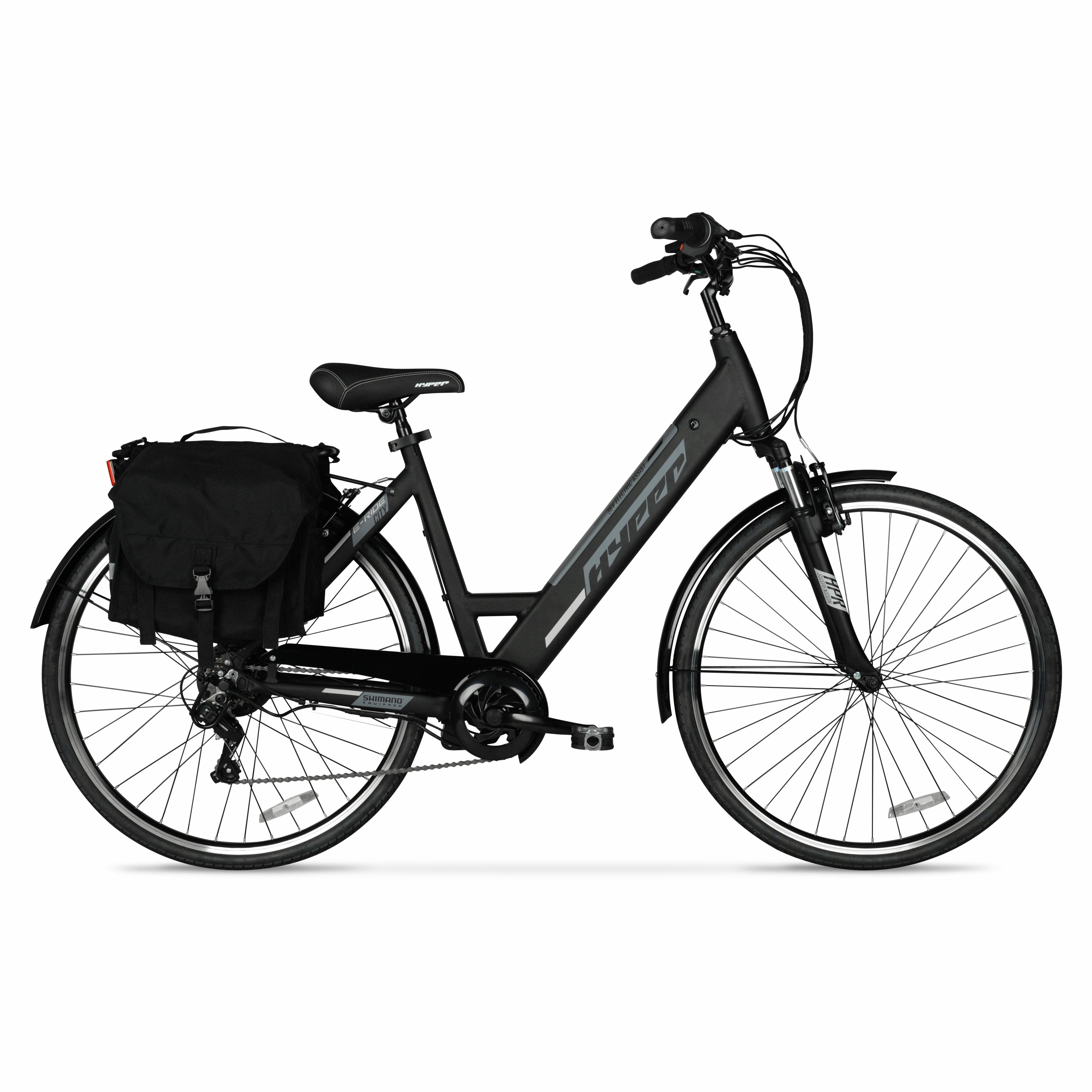 Hyper Bicycles 36V Class 2 700C Electric Commuter E-Bike, Adult Ages 13+, Pedal-Assist, 250W Motor, Black Electric Bikes