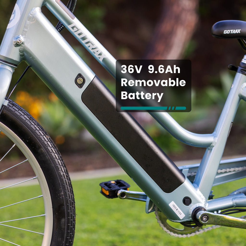 GOTRAX Shoreline 27.5 Women's Electric Beach Cruiser bikes , 350W Motor, 36V, Class 2, Up to 40 Miles, Adult, Blue Electric Bikes