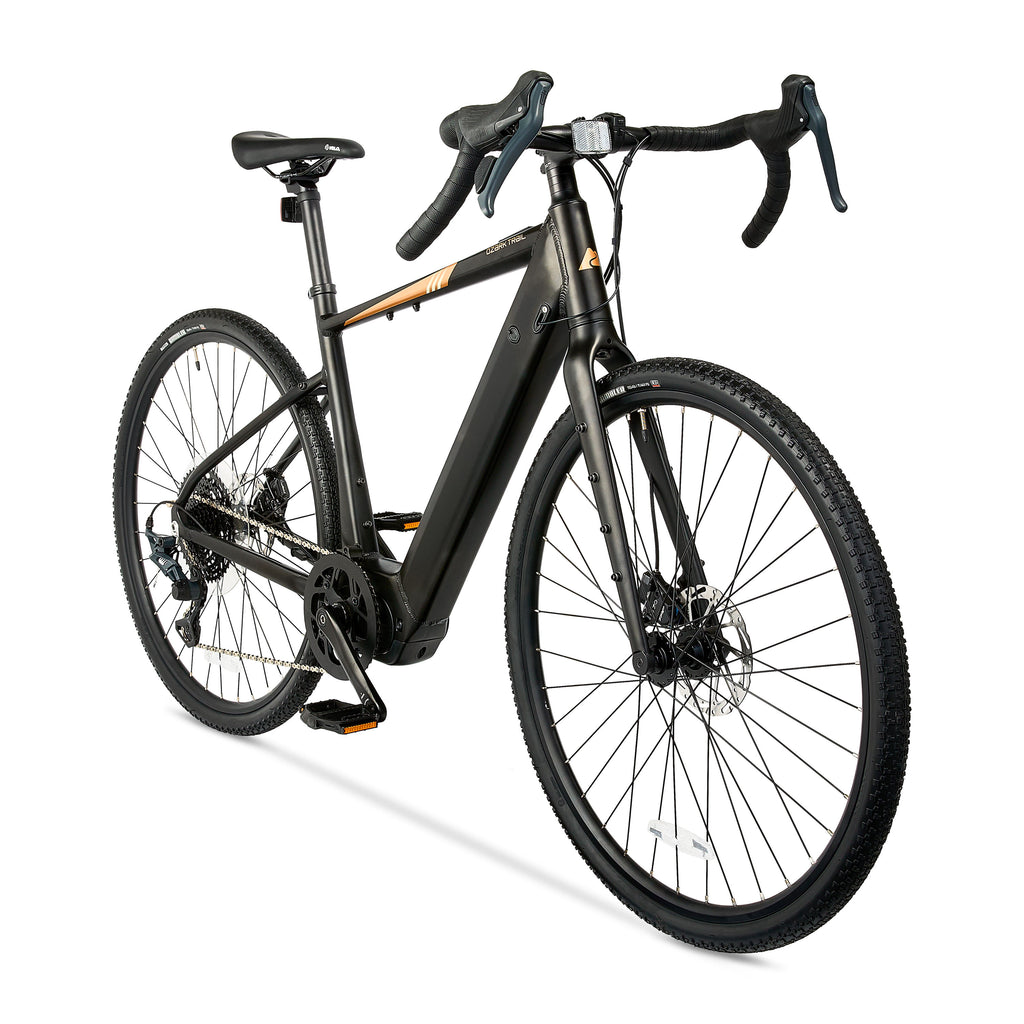 Ozark Trail 700C Rebel+ Drop Bar Electric Gravel Bike, Class 1 Mid-Drive, Medium Frame, Fits Riders 5'5-5'11, Black, Adult, Unisex, Online Only Electric Bikes
