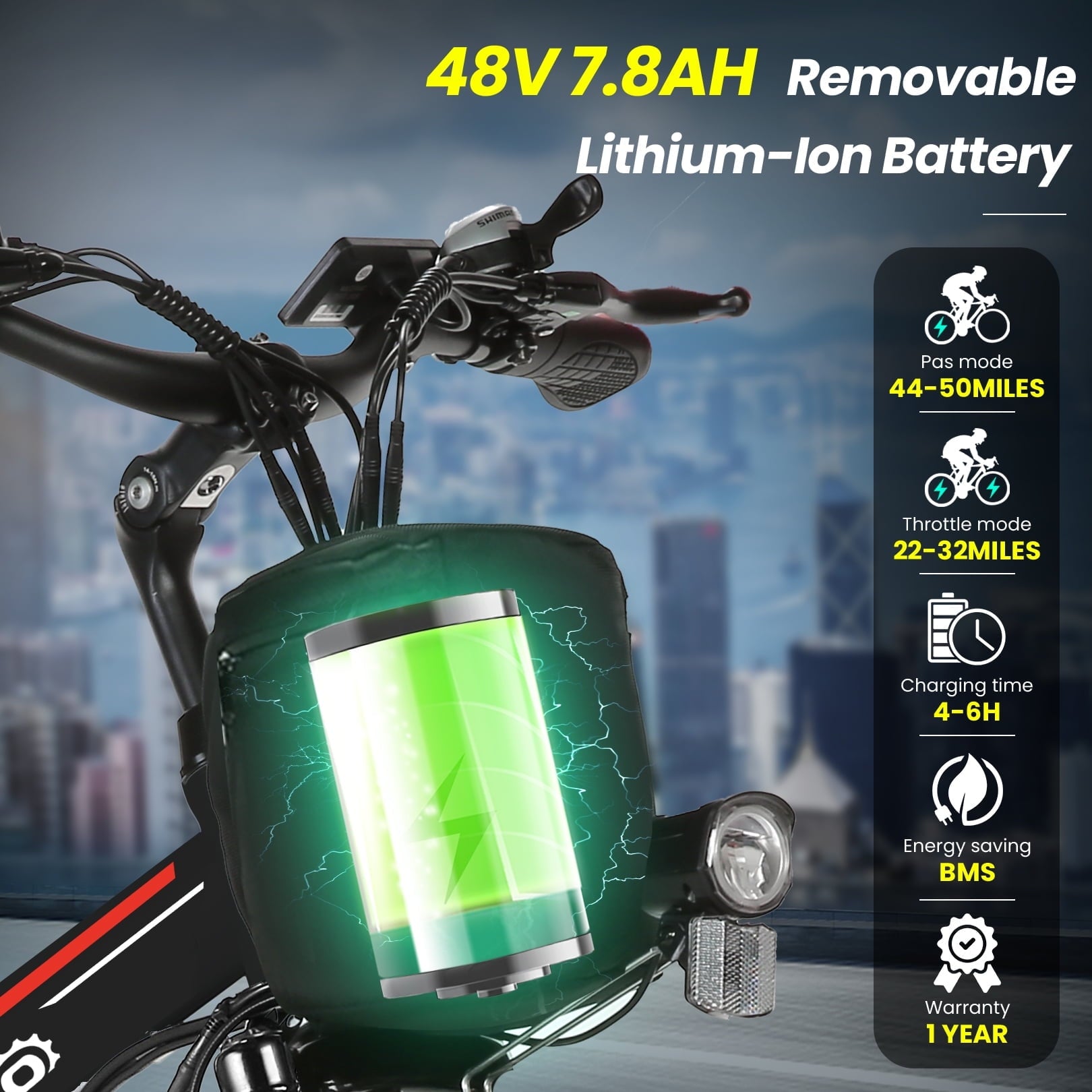 Gocio 26 Folding Electric Bike for Adults, 750W Peak Motor E-Mountain Bike, 19.8MPH, 48V 7.8AH Battery Ebike , 21-Speed Electric Bicycle, UL2849 Electric Bikes