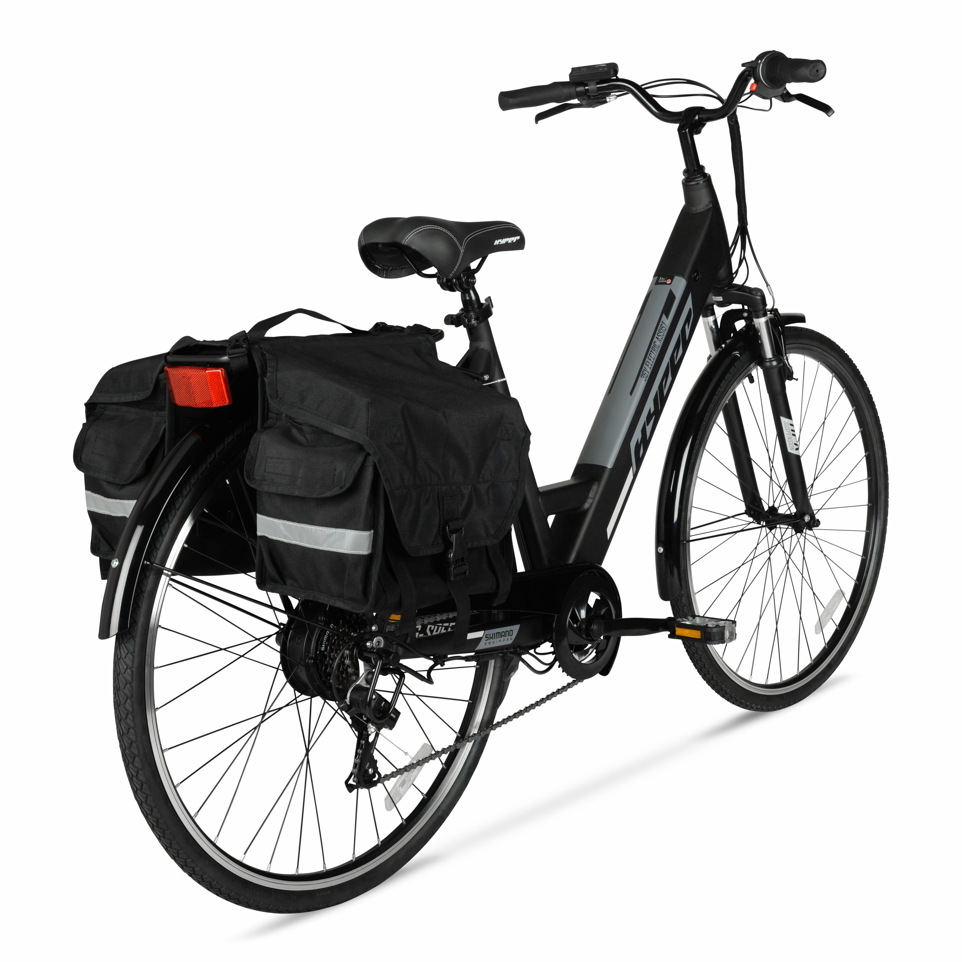 Hyper Bicycles 36V Class 2 700C Electric Commuter E-Bike, Adult Ages 13+, Pedal-Assist, 250W Motor, Black Electric Bikes