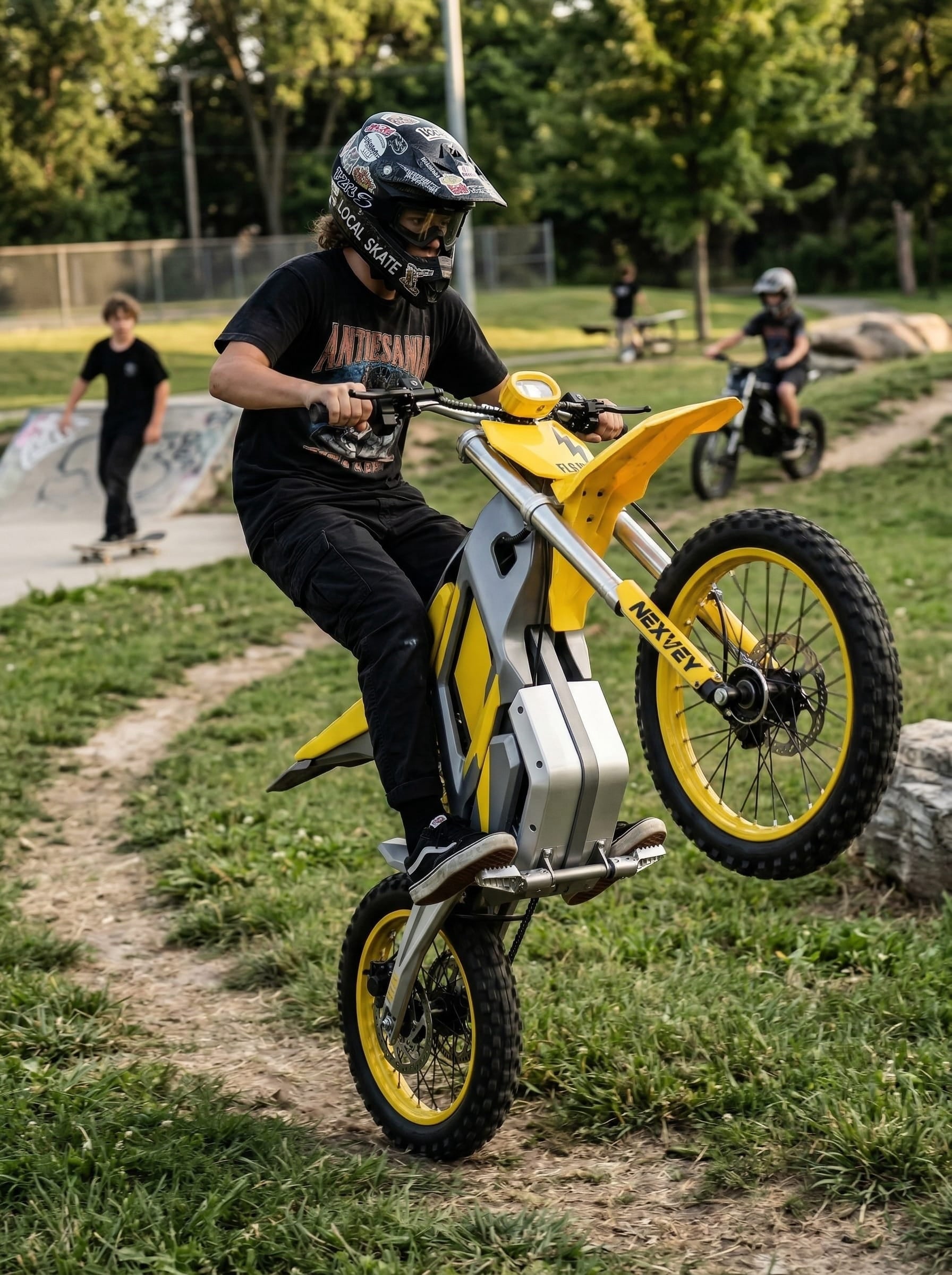 NEXVEY FLASH Electric Dirt Bike with Helmet(Size L), 4000W Peak Electric Motorcycle for Teens & Adults 13+, 48V 22.5Ah Battery, 35MPH Max Speed, Dual Suspension, Off Road Ebike Gift Set Electric Bikes
