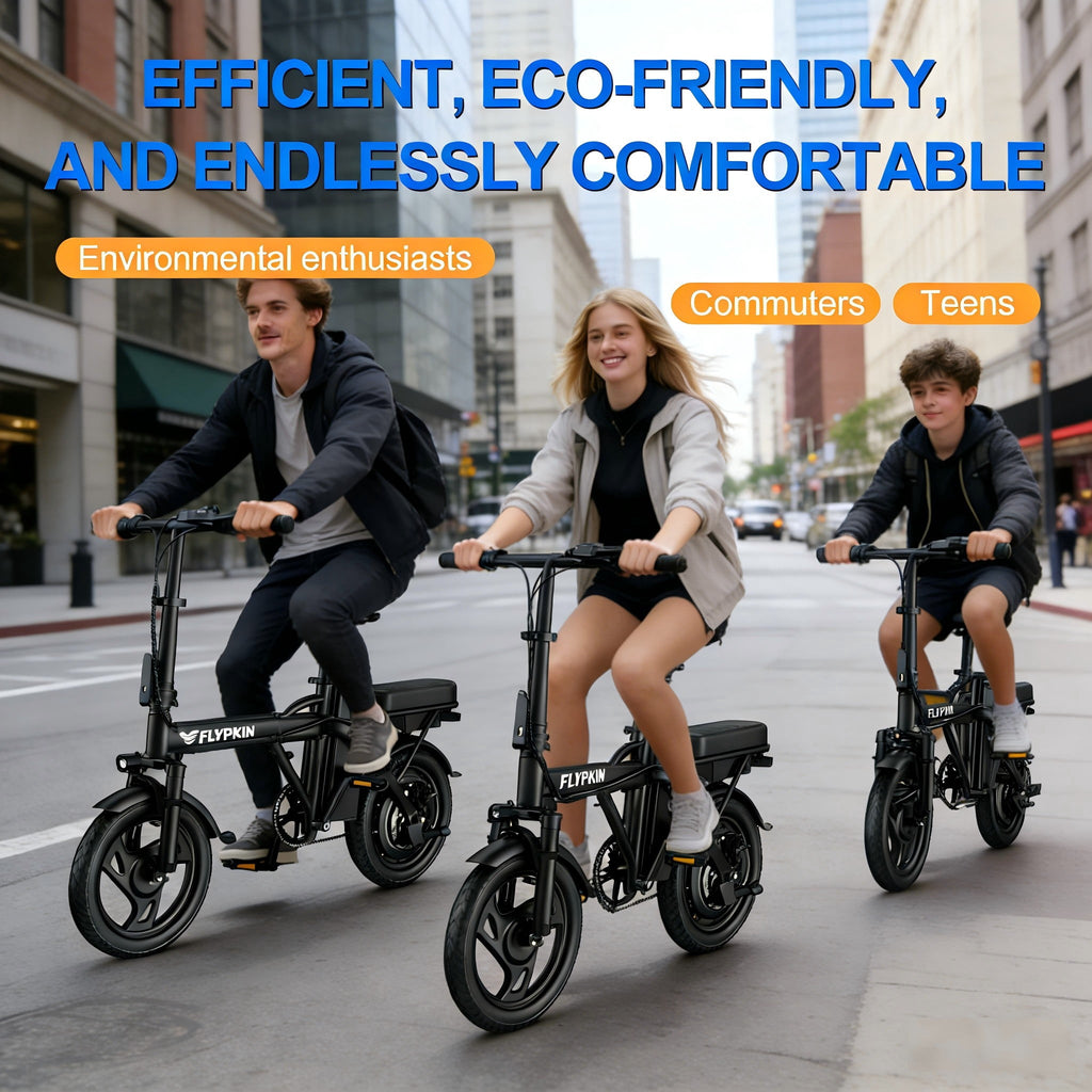 Electric Bike for Adults, 500W Motor, 20 MPH Max Speed Folding Ebike, 14 Electric Bicycles, Max 30 Miles Range (Pedal Assist Mode), Mini E Bikes Electric Bikes
