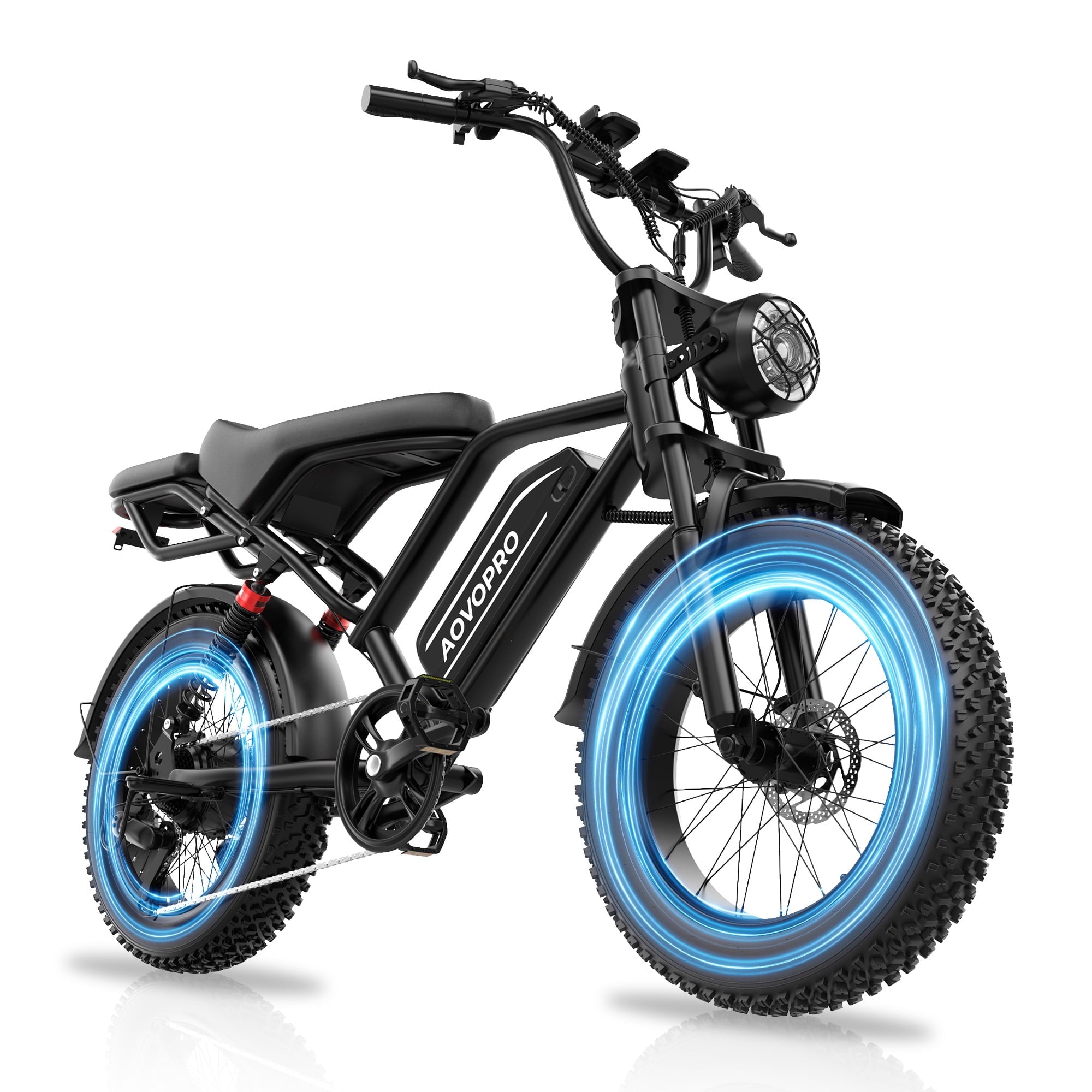 AOVOPRO AP20 Electric Bike for Adults 20 X 4.0 Fat Tire, 750W Off-Road E Bike, E-Mountain Bike 48V 18AH UL2849 Electric Bikes