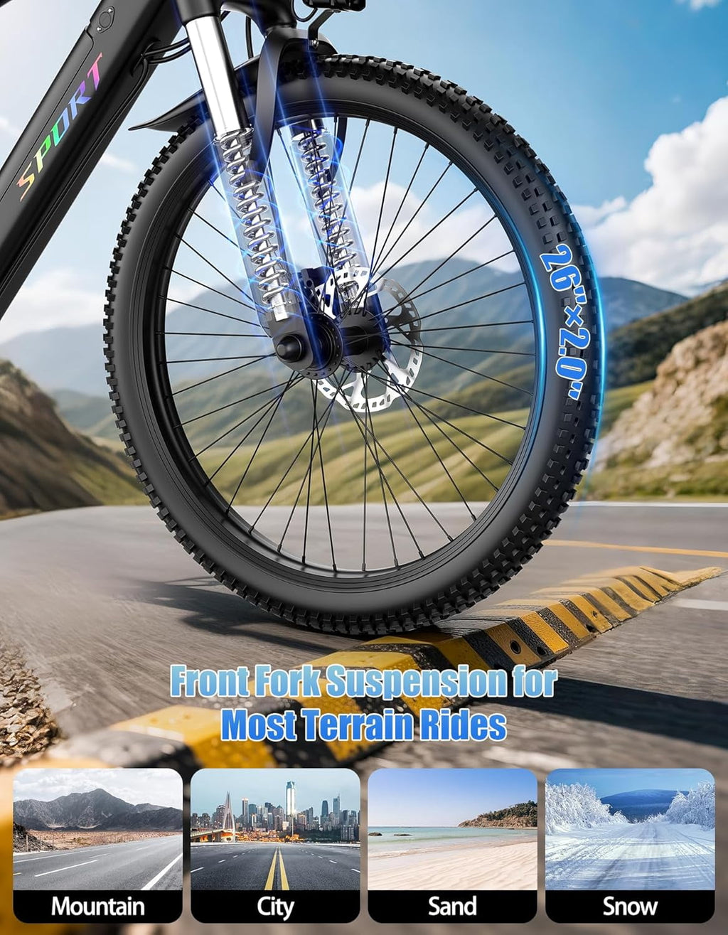 Pikabike E-Mountain Bike, 26 1500W Continuous Electric Bike for Adults, 48V 12Ah Removable Battery, UL 2849, 25MPH, 65 Miles Range, off-Road Electric Bikes