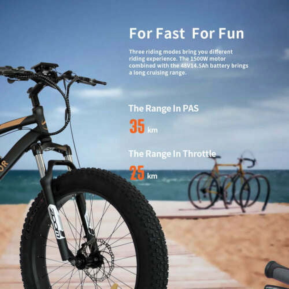 Aostirmotor Electric Mountain Bike, 750W Motor 48V 13AH Removable Lithium Battery Ebike with Rack, 26 4.0 inch Fat tire Bike, Electric Bicycle for Adults(Black)UL2849 Electric Bikes