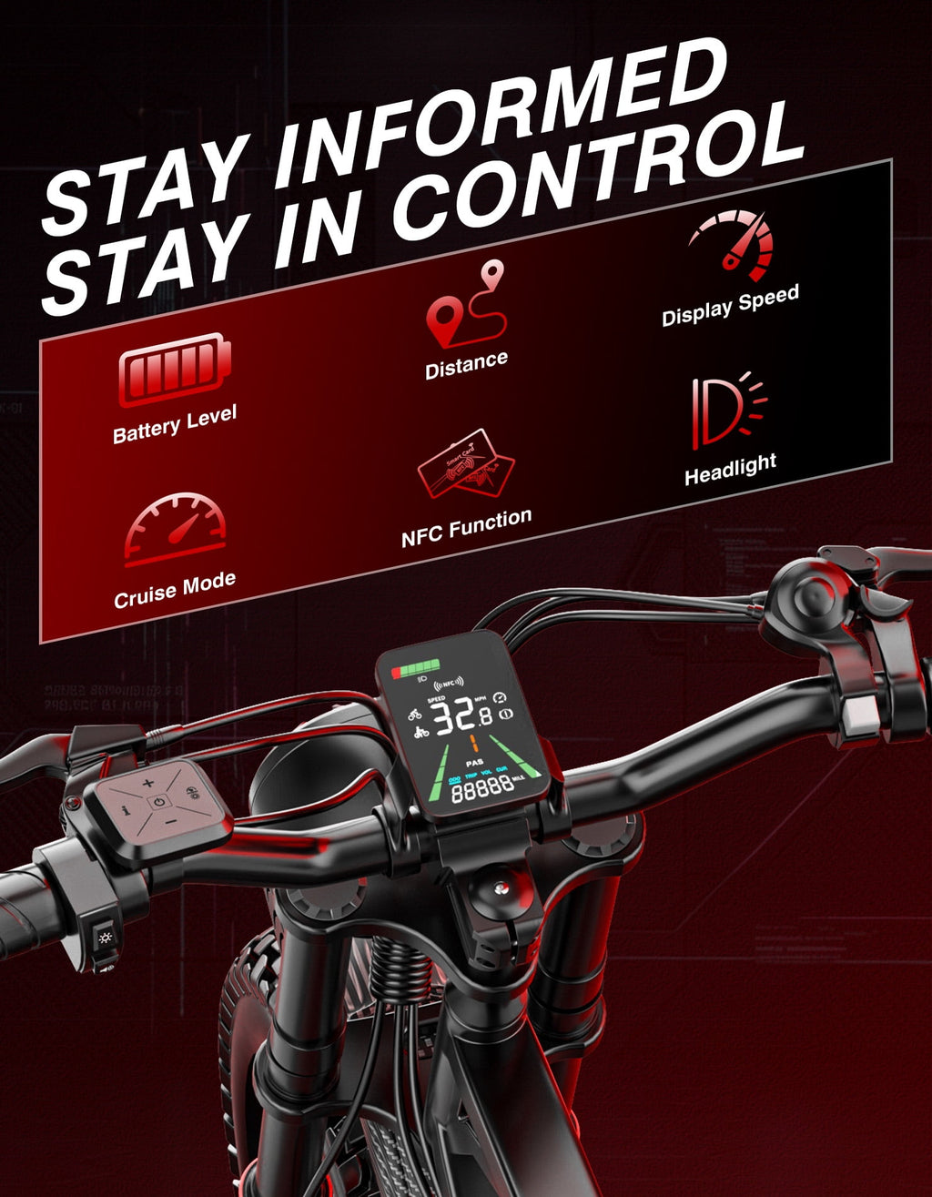 AZHAR GT50 Electric Bike for Adults, 3000W Motor, 20x3 Fat Tire Mountain Bike, 48V/23Ah Battery, UL2849 Electric Bikes
