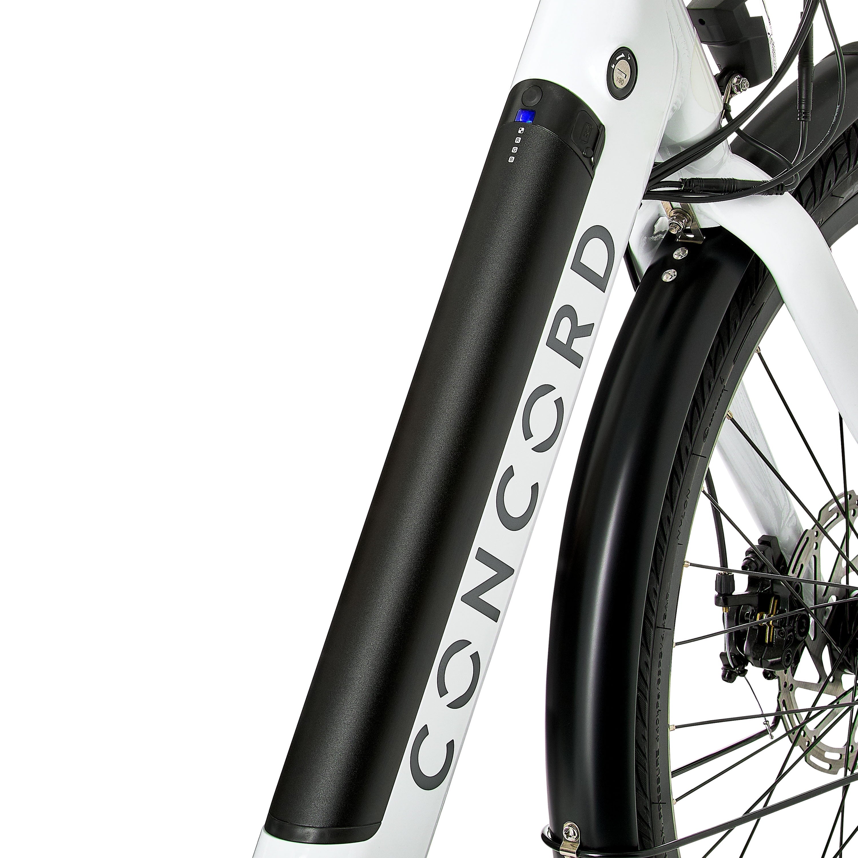 Concord 27.5 Step-Thru Electric Bike, 36V, Class 2, Aluminum, 49 Pounds, White, Unisex, Fits Riders 5'1 - 6'1 Electric Bikes