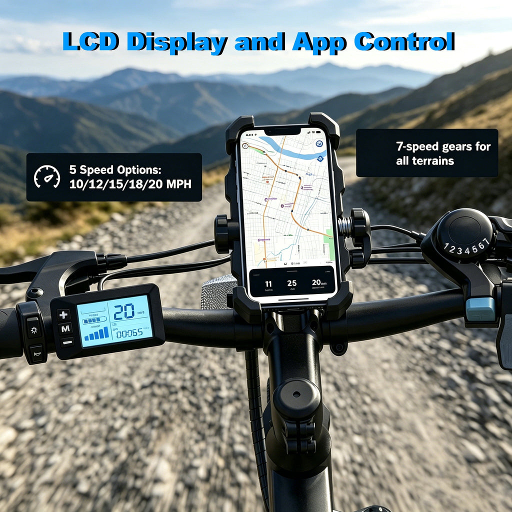 Electric Mountain Bike for Adults, 26 E-Bike with Shimano 7-Speed Gears,750W Peak,36V Removable Battery, Twist Throttle & Pedal Assist Electric Bikes