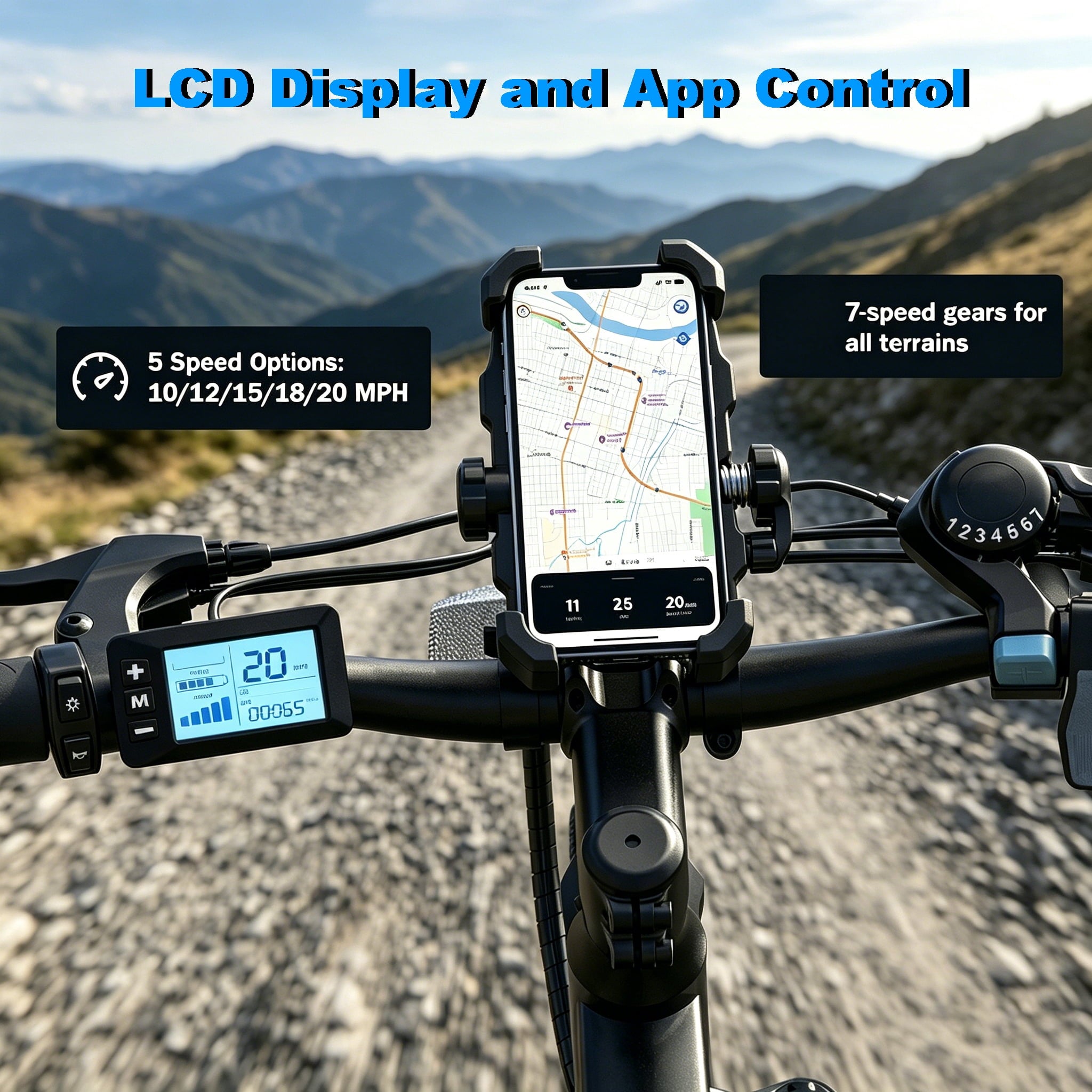 Electric Mountain Bike for Adults, 26 E-Bike with Shimano 7-Speed Gears,750W Peak,36V Removable Battery, Twist Throttle & Pedal Assist Electric Bikes