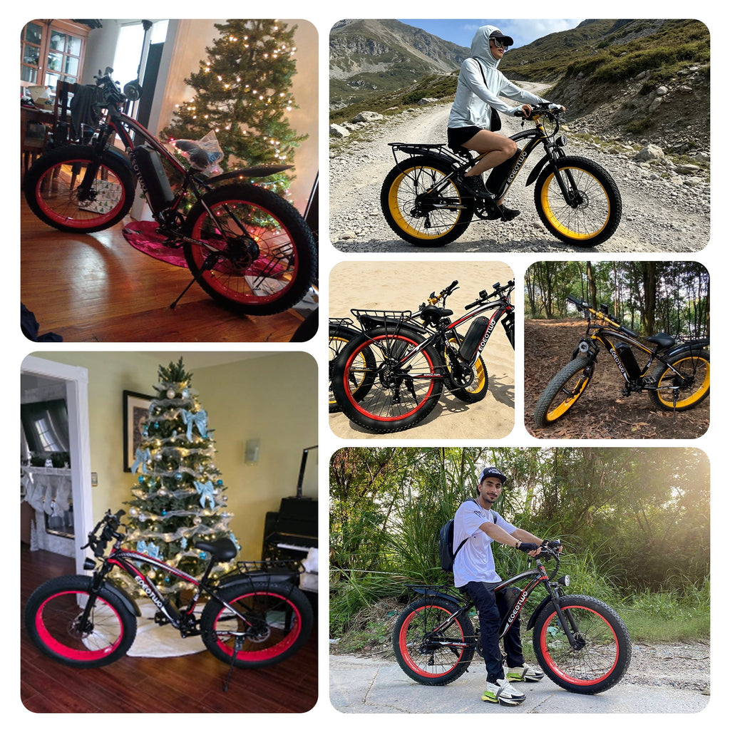 EOEOTWO 1500W Electric Mountain Bike for Adults,48V 15Ah Removable Battery 60Miles Longe Range, 34MPH Fast Cruiser Ebike, 26'' Fat Tire All-Terrain E-Bicycle with LED Display UL2849 Electric Bikes