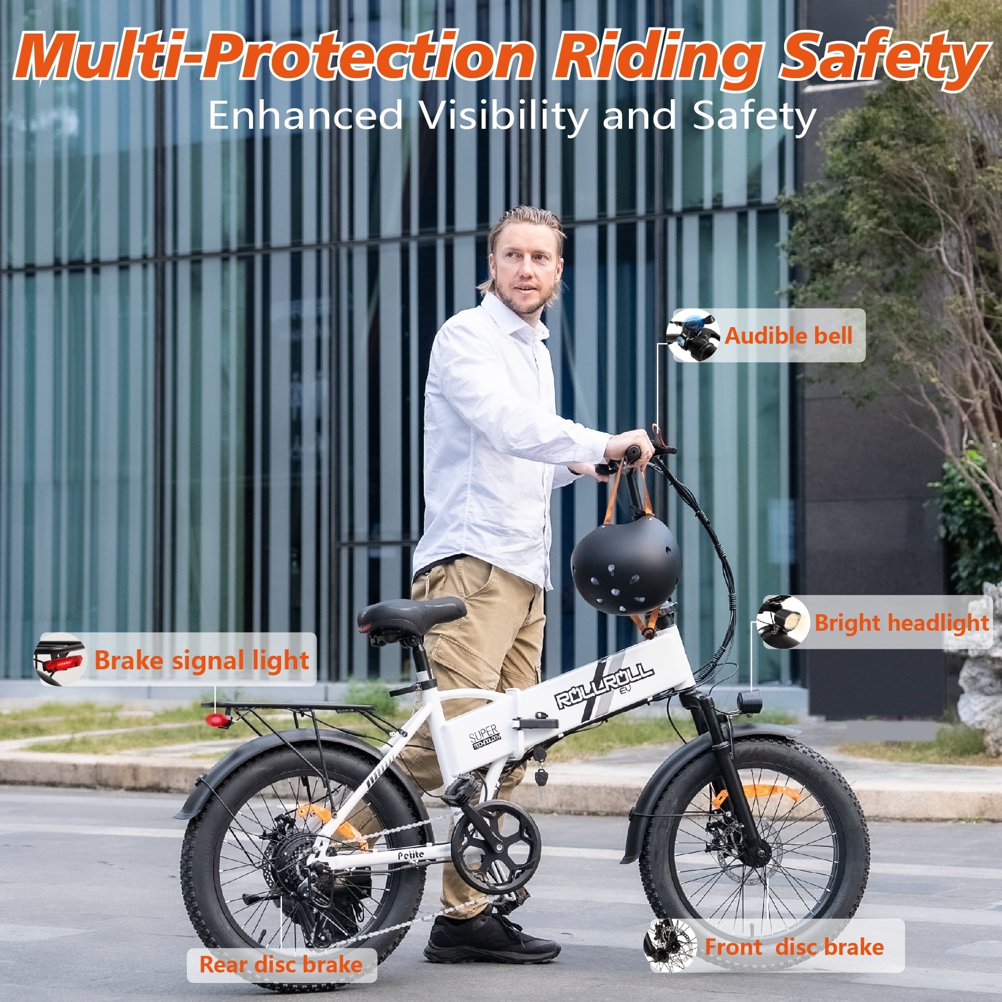 SYX MOTO 20 Fat Tire Electric Bike for Adults, 48V 350W Foldable Ebike with LCD, Max Speed 20MPH, 7 Speed 5 Riding Models, UL2849, Black Electric Bikes