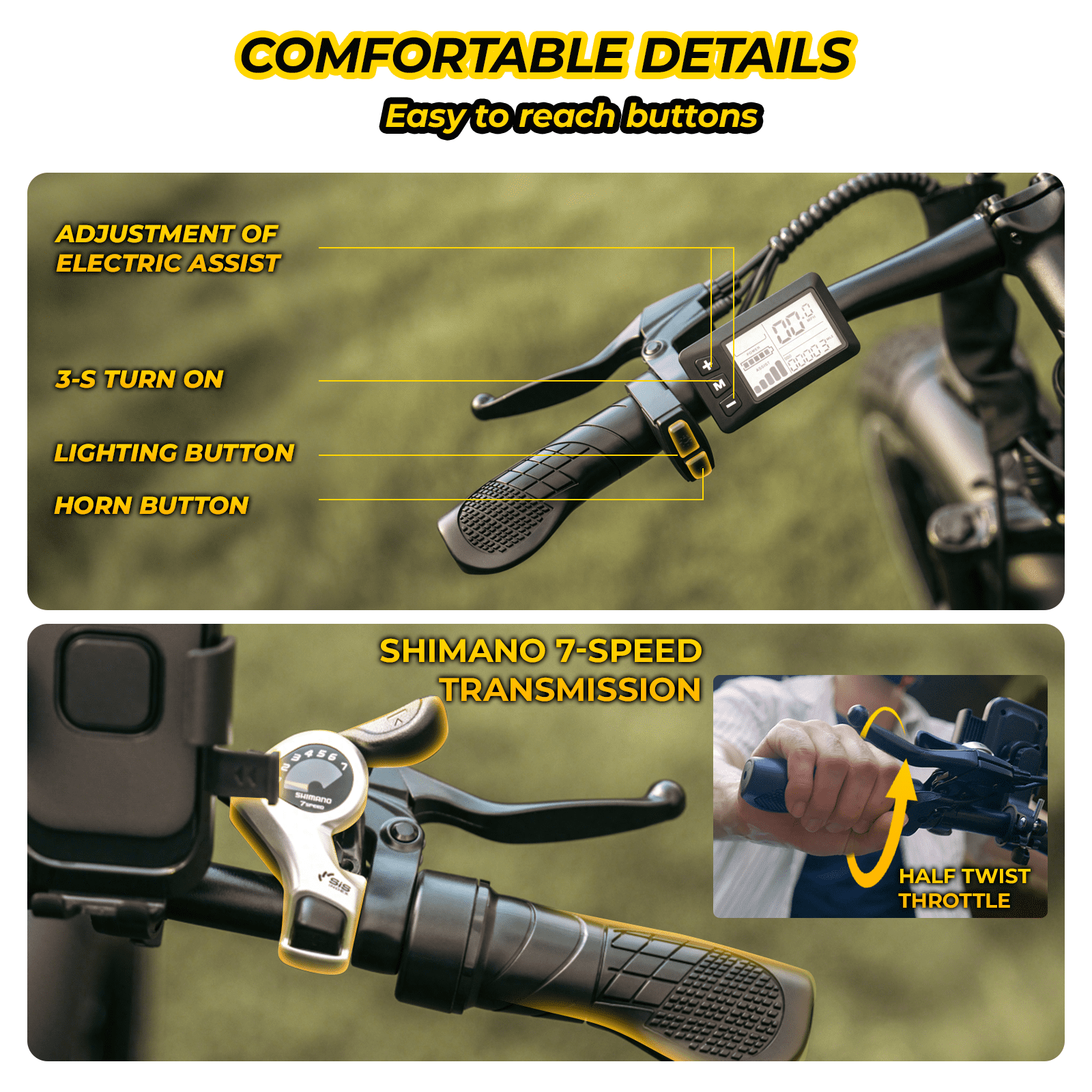 Skeri Electric Bike, 26x4.0 Fat Tire E Bike, 500W (Peak 1000) Motor, 48V 15.6Ah Removable Electric Bike for Adults, 60 Miles & 25 mph, Electric Bicycle with 7 Speed and Front Suspension Electric Bikes
