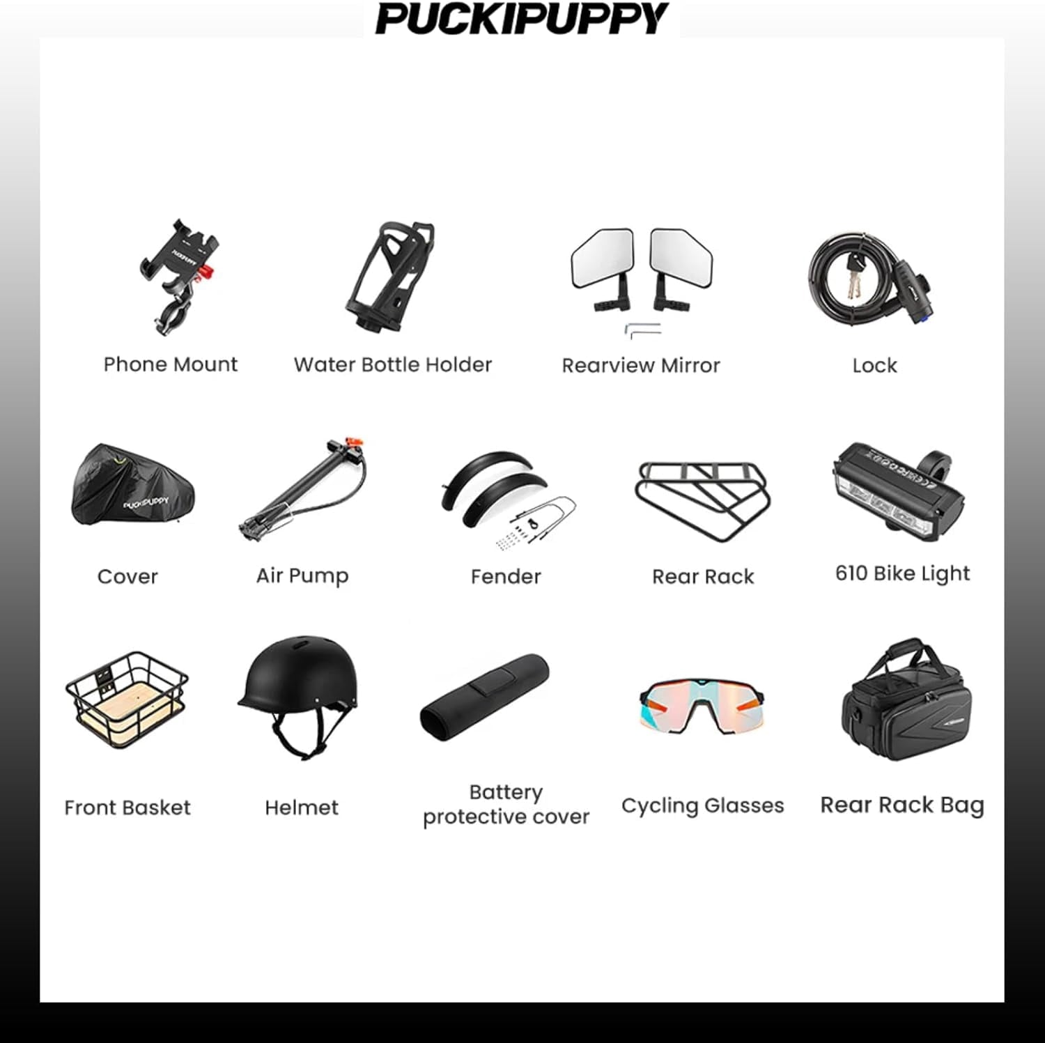 PUCKIPUPPY Electric Bikes for Adults 130Miles Long Range E Bike 1350W 28 mph Dual Battery Ebike (48V 15AH + 48V 15AH) 26 Fat Tire Full Suspension E Mountain Bike 8 Speed, Comply with UL2849 by SGS Electric Bikes