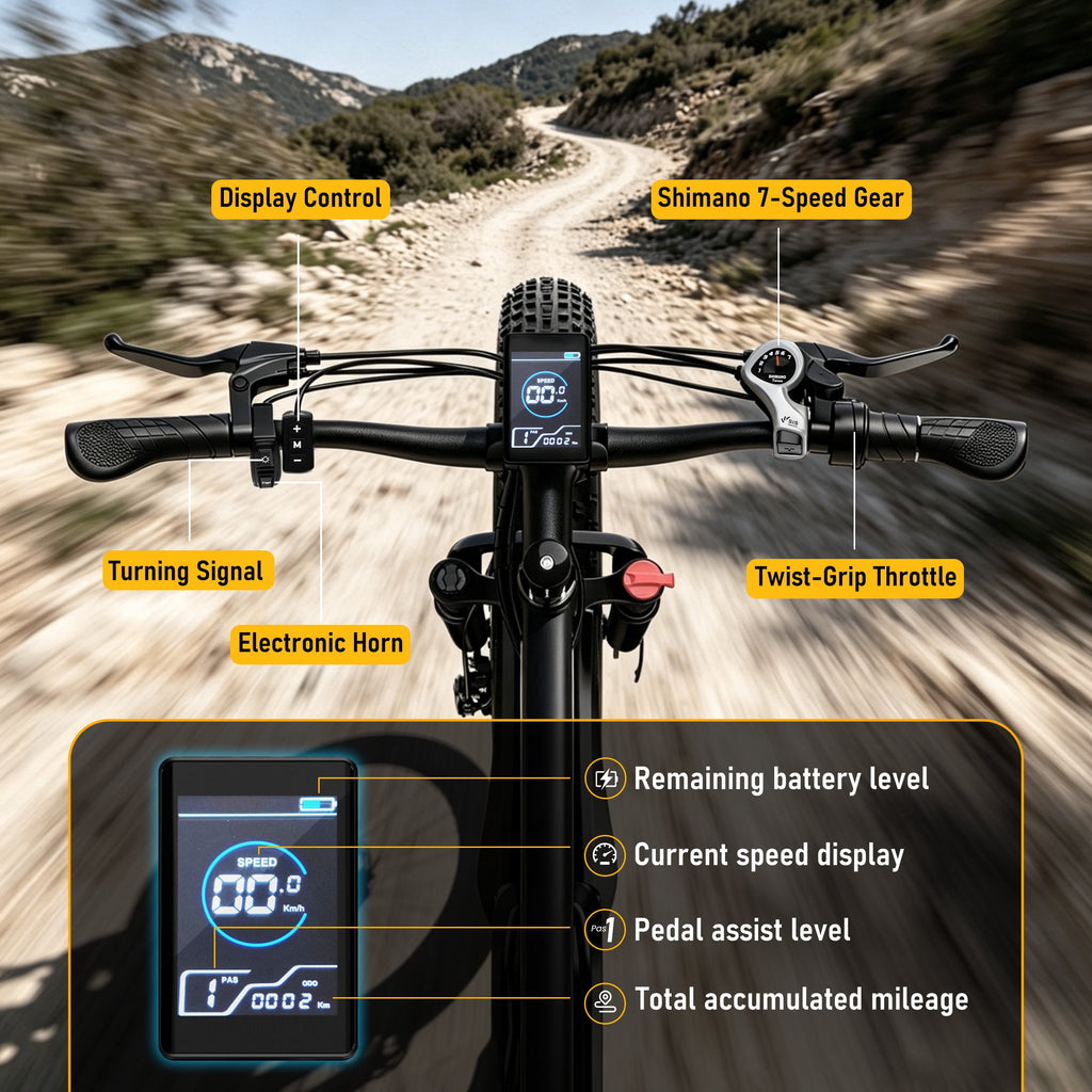 AMYET EB26 Electric Bike for Adults, Peak 1500W 48V 15Ah, 26 Fat Tire Ebike, E-Mountain Bicycle, UL2849 Electric Bikes