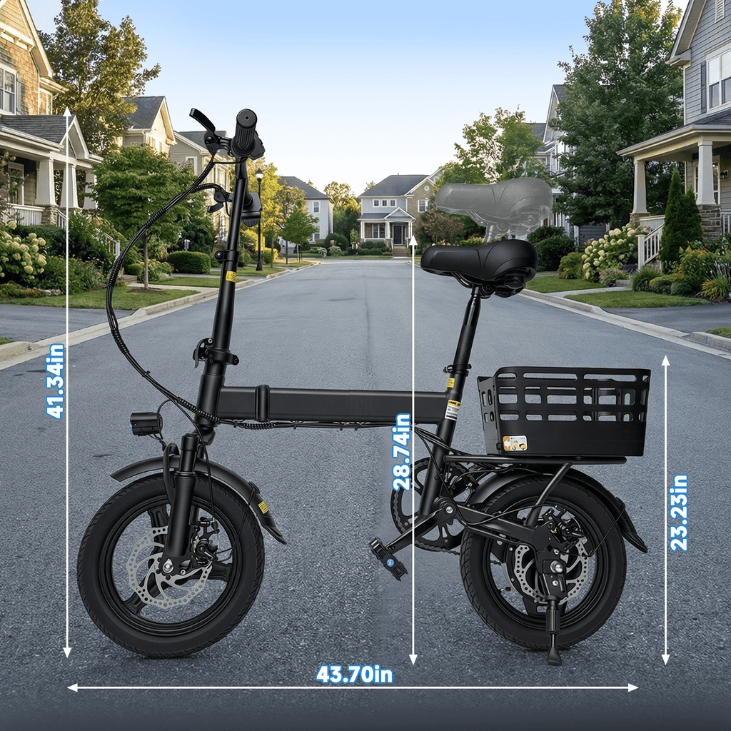 14IN Folding ebike for Adults Teens,500W Motor up to 20 mph Range 30 mile with 36V 12Ah Removable Battery Dual-disc brakes Electric bicycle,UL 2849 Electric Bikes