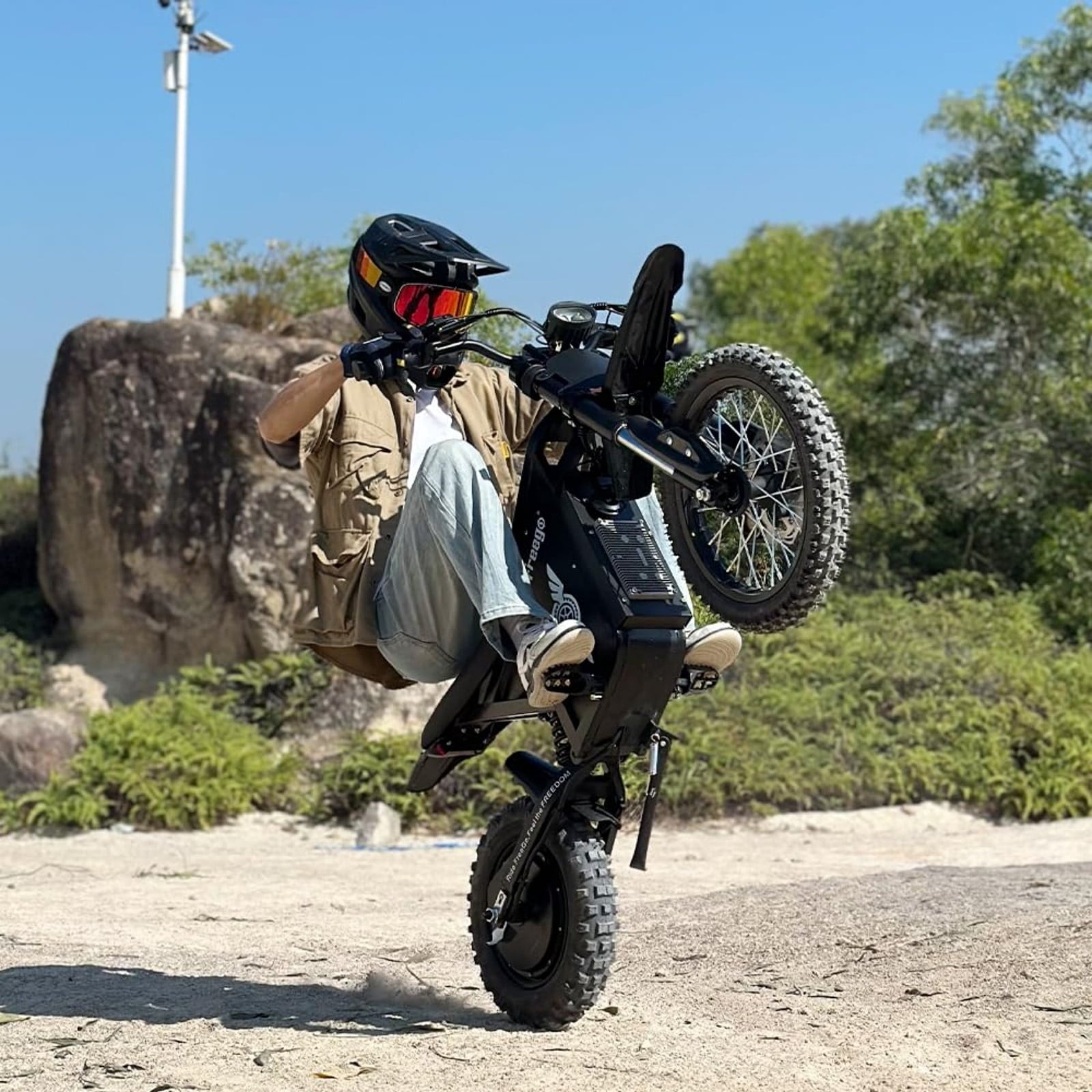 Freego X0 Electric Mountain Bike for Adults & Teens,3600W(Peak),60V 23AH Battery,40 MPH Top Speed,50 Miles Range,14/10 Tires,UL2849 Electric Bikes