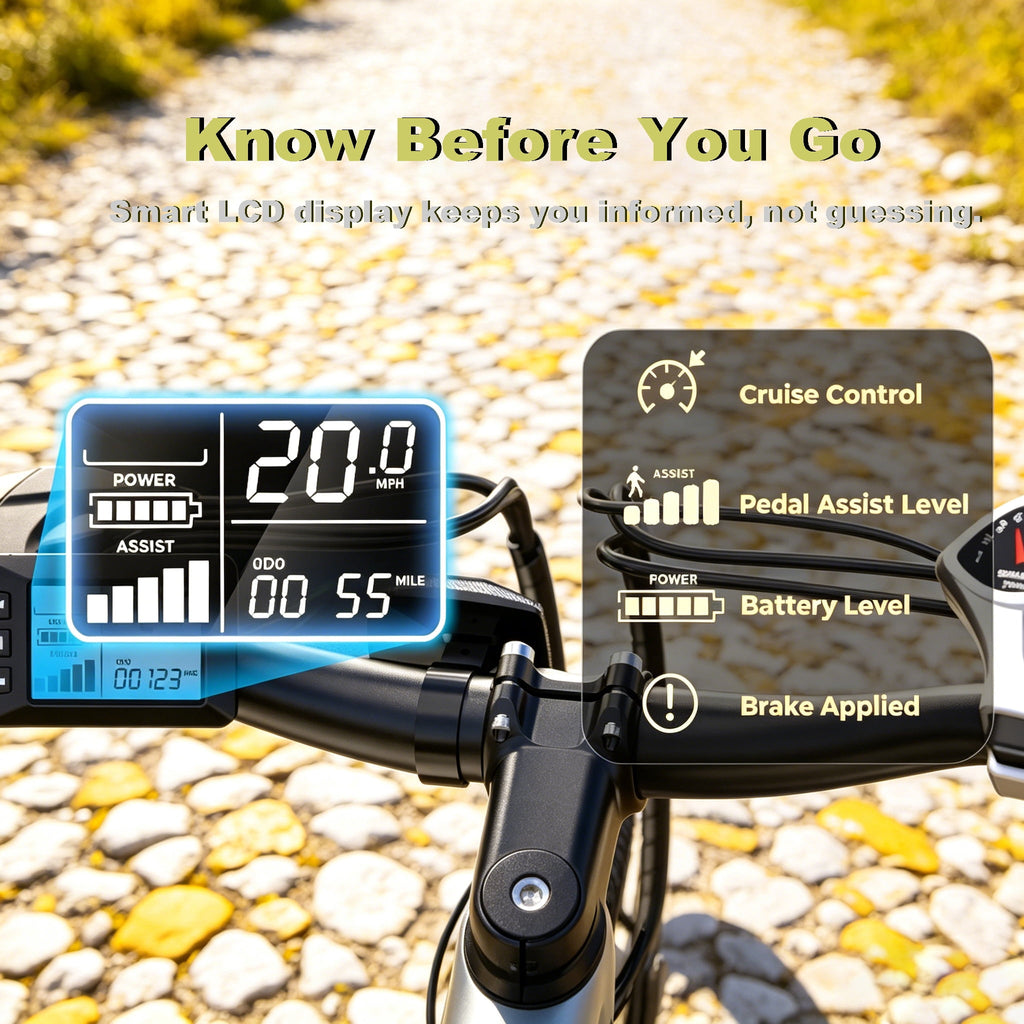 Adult Electric Bike 750W Peak Motor,20MPH E-Bike with 55 Miles+ Range,36V 15Ah Battery,Mountain Electric Bicycle for All-Day Trail Riding,Black Electric Bikes