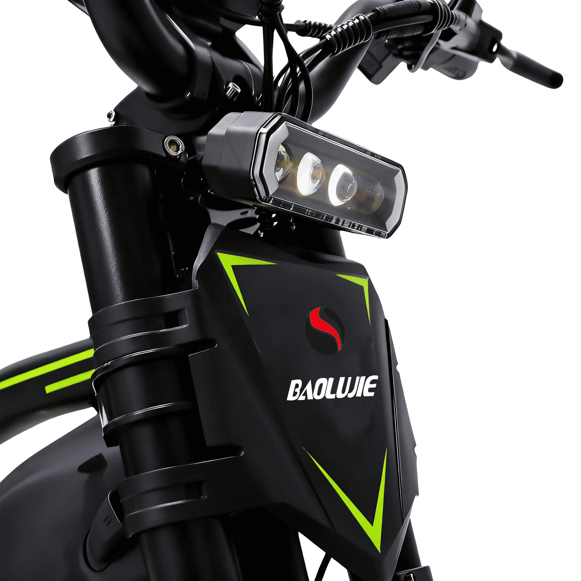 BAOLUJIE M2 3000W Electric Dirt Bike for Adults, 53 MPH, 60V/25Ah Removable Battery, 20x4.0 Fat Tires, Full Suspension, Heavy-Duty Aluminum Frame, Off-Road MTB, UL2849(Green) Electric Bikes