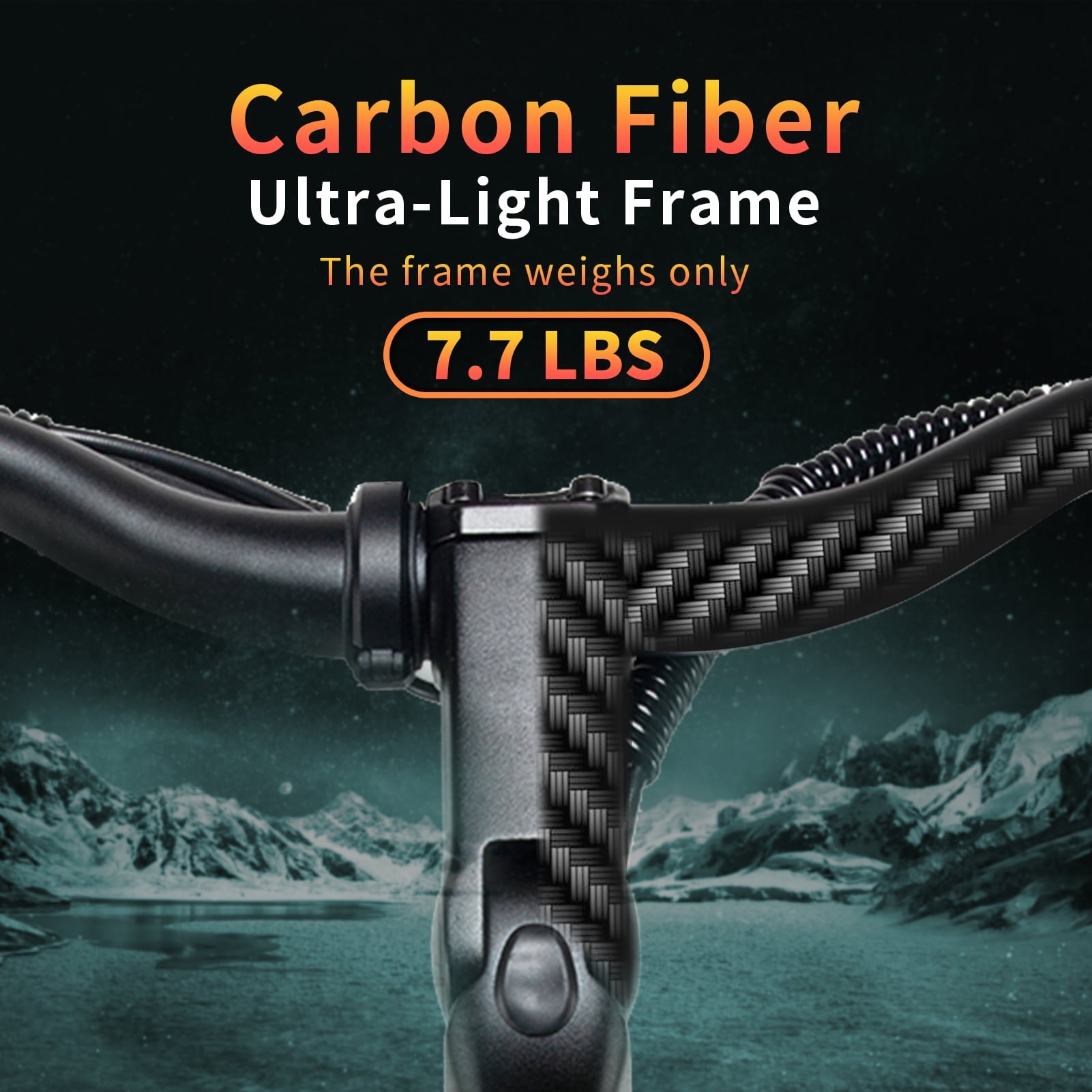 26 Carbon Fiber Electric Bike for Adults, 750W Motor 24MPH Lightweight Commuter E-Bike, 48V Dual Battery 128 Miles Long Range, 13+ Adult Electric Bicycle - Gray Electric Bikes
