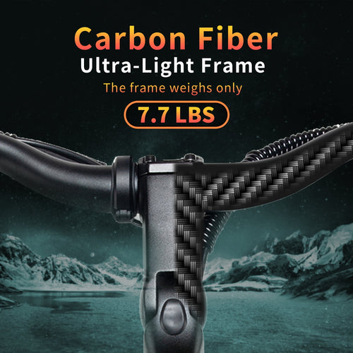 26 Carbon Fiber Electric Bike for Adults, 750W Motor 24MPH Lightweight Commuter E-Bike, 48V Dual Battery 128 Miles Long Range, 13+ Adult Electric Bicycle - Gray Electric Bikes