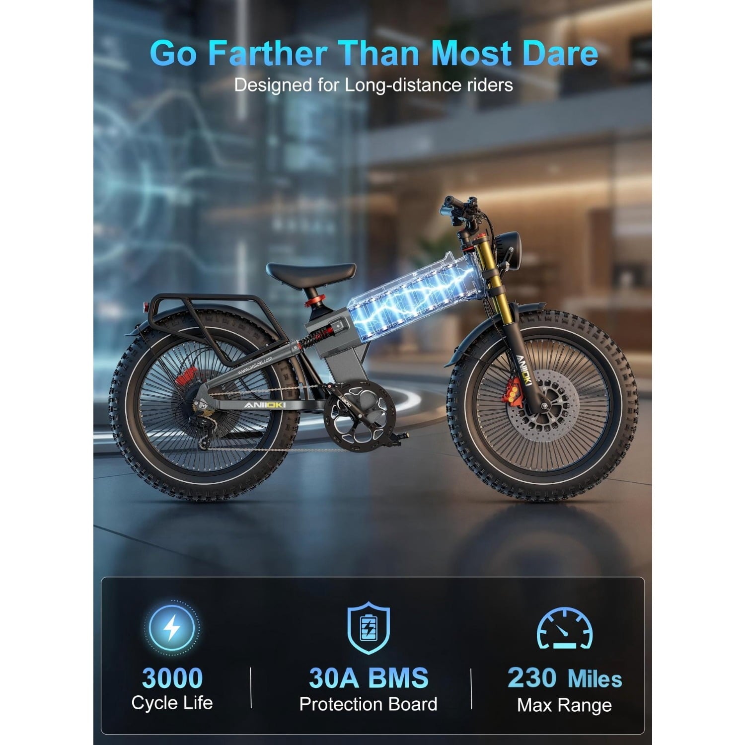 6000W Peak A9 Pro Max Dual Motor Electric Bike for Adults,60V 70Ah Battery,Up to 45 MPH,Up to 230 Miles Range,26x4.8 Fat Tires,Full Suspension Electric Bikes