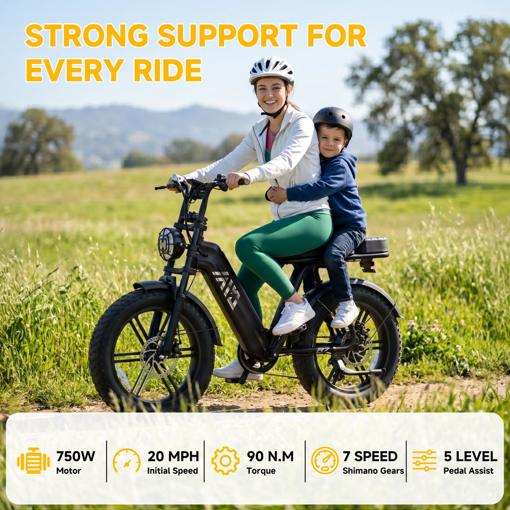 TST Electric Bike for Women, 750W Motor 48V15AH Battery, 20x4 Fat Tire, Hydraulic Disc Brakes, Full Suspension, UL2849 Electric Bikes
