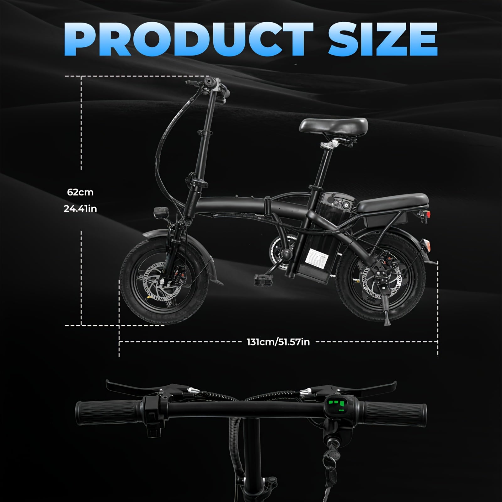 High Performance Adult Electric Bicycle, Portable Design Foldable Electric Bicycle, 500W Motor And 48V 10Ah Battery, 20 Mph Speed, Dual Disc Brakes, 14 Inch Electric Bicycle With Pedals, Suitable Electric Bikes