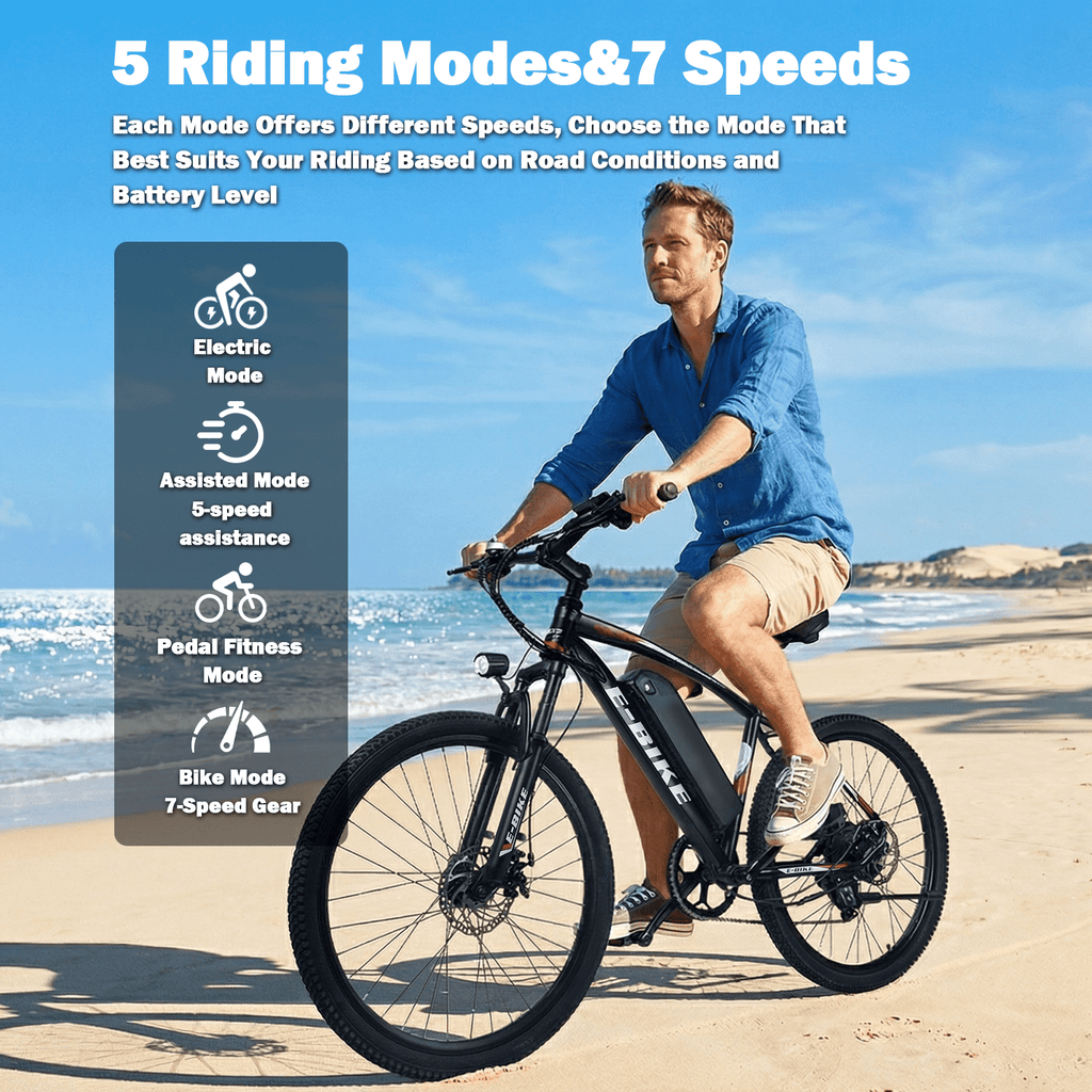 BroPath Electric Bike for Adults, Ebike, Electric Bicycle with 576WH Removable Battery,26 Mountain Ebike 25MPH,40+ Miles(MAX),800W High Motor,Multi-Shock Absorption,Commuting,UL2849 Electric Bikes