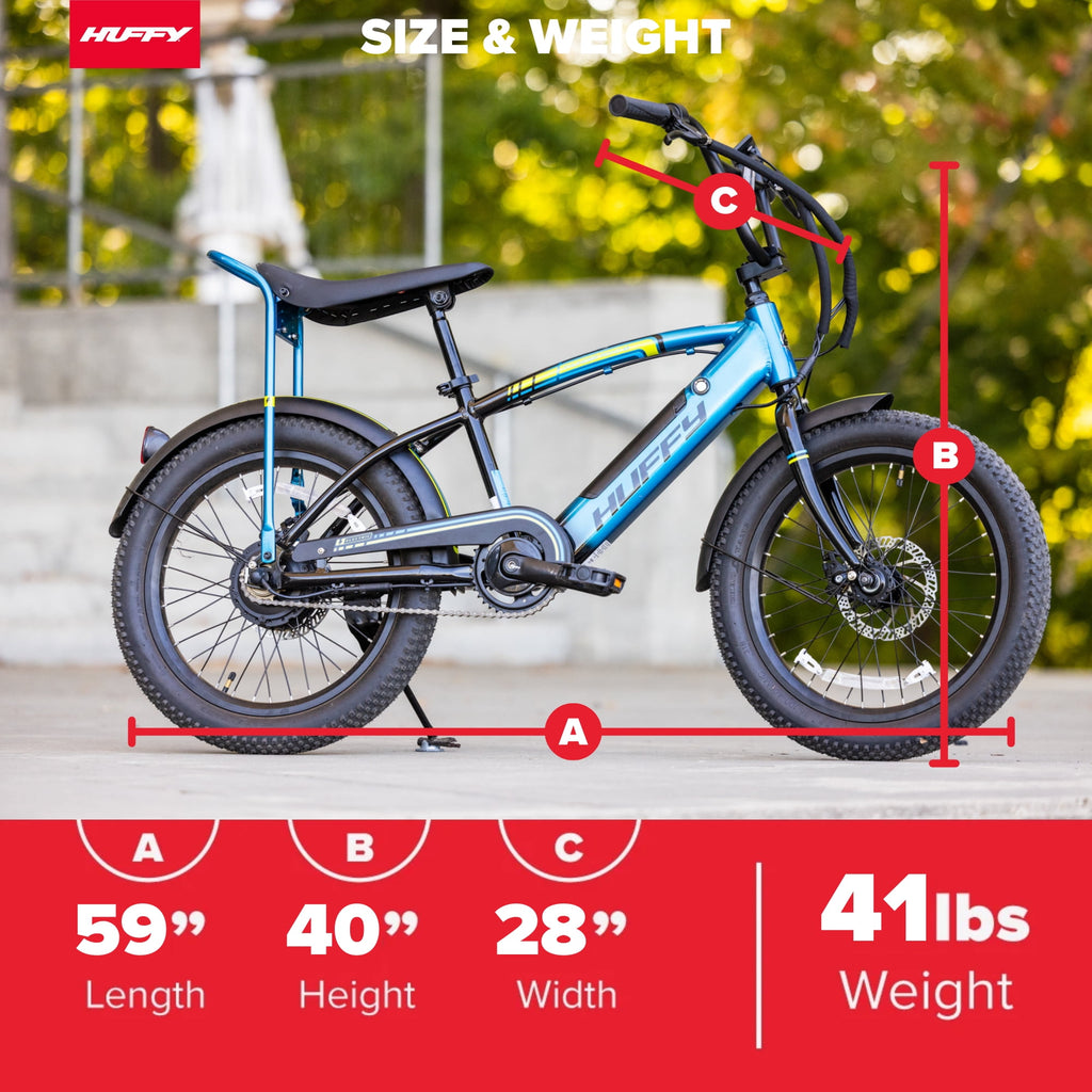 Huffy 20 eThunder Road Electric Bike, Fits Riders 3'7 - 4'7, Teal, Teen, Unisex Electric Bikes