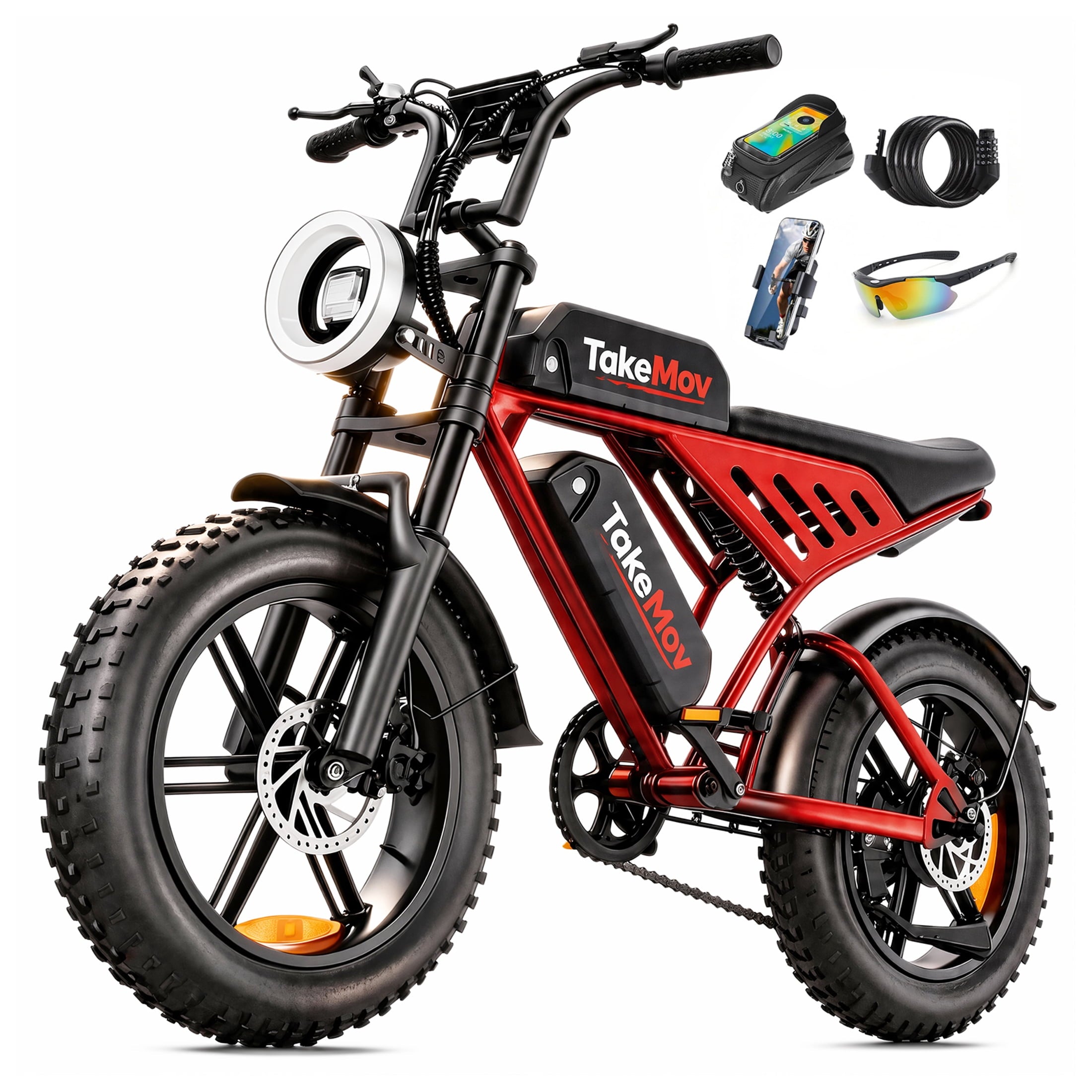 TakeMov Electric Bike for Adults, 750W Peak 1500W Motor, 33MPH & 60 Miles, 20x4 Fat Tire E-Mountain Bike, NFC Unlock, 48V/15AH, UL2849 Certified Electric Bikes