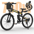 AIRWEST 26 Folding Electric Bike for Adults -Peak 750W Motor, 48V 374.4W Removable Battery, 7-Speed, Dual Suspension，Mountain E-Bike, UL2849 Electric Bikes