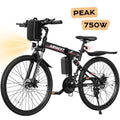 AIRWEST E-bicycle for Adults, Peak 750W Motor Electric Bicycle, 48V 7.8Ah Lithium Battery, 26'' Commuter Women E bike, 7-Speed City Cruiser Bicycle, 40 Miles Range (UL2849) Electric Bikes