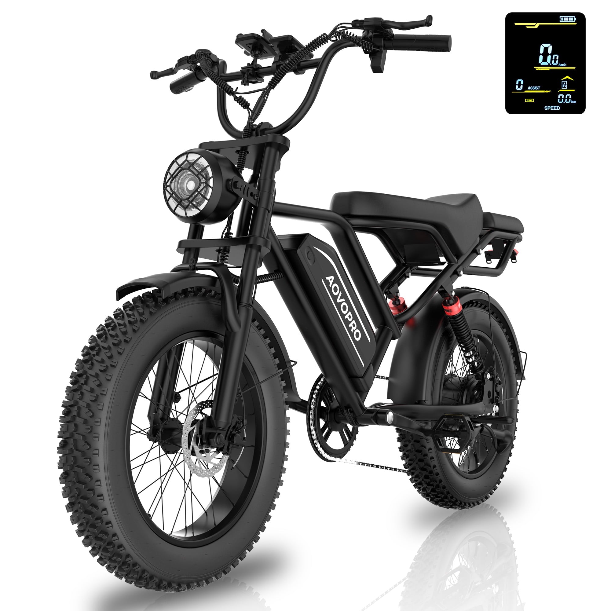 AOVOPRO AP20 Electric Bike for Adults 20 X 4.0 Fat Tire, 750W Off-Road E Bike, E-Mountain Bike 48V 18AH UL2849 Electric Bikes