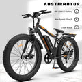 Aostirmotor Electric Mountain Bike, 750W Motor 48V 13AH Removable Lithium Battery Ebike with Rack, 26 4.0 inch Fat tire Bike, Electric Bicycle for Adults(Black)UL2849 Electric Bikes