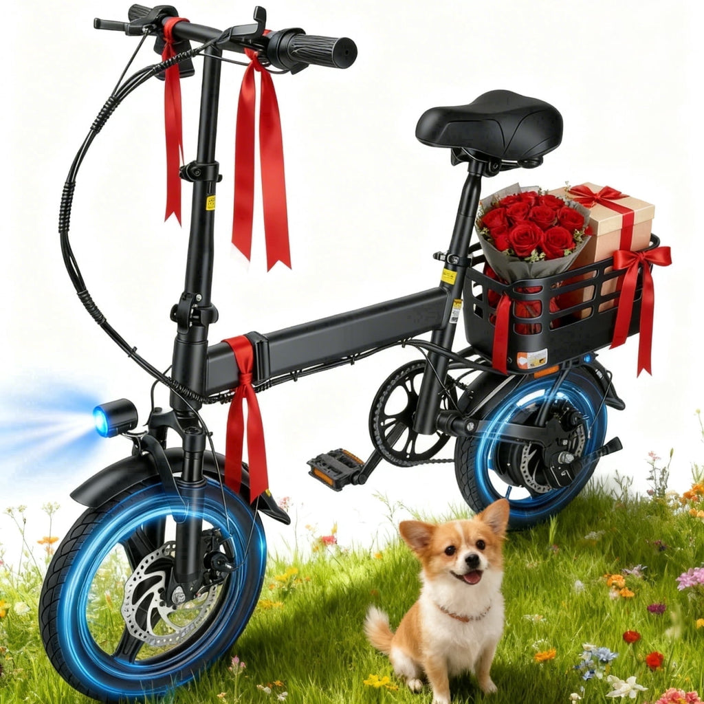 BroPath Electric Bike for Adults, Ebike, Electric Bicycle with 36V 10AH Battery,14 Folding Ebike, 21MPH,20+ Miles,350W High Motor,Multi-Shock Absorption,Commuting Mini E Bikes for Teens,UL2849 Electric Bikes
