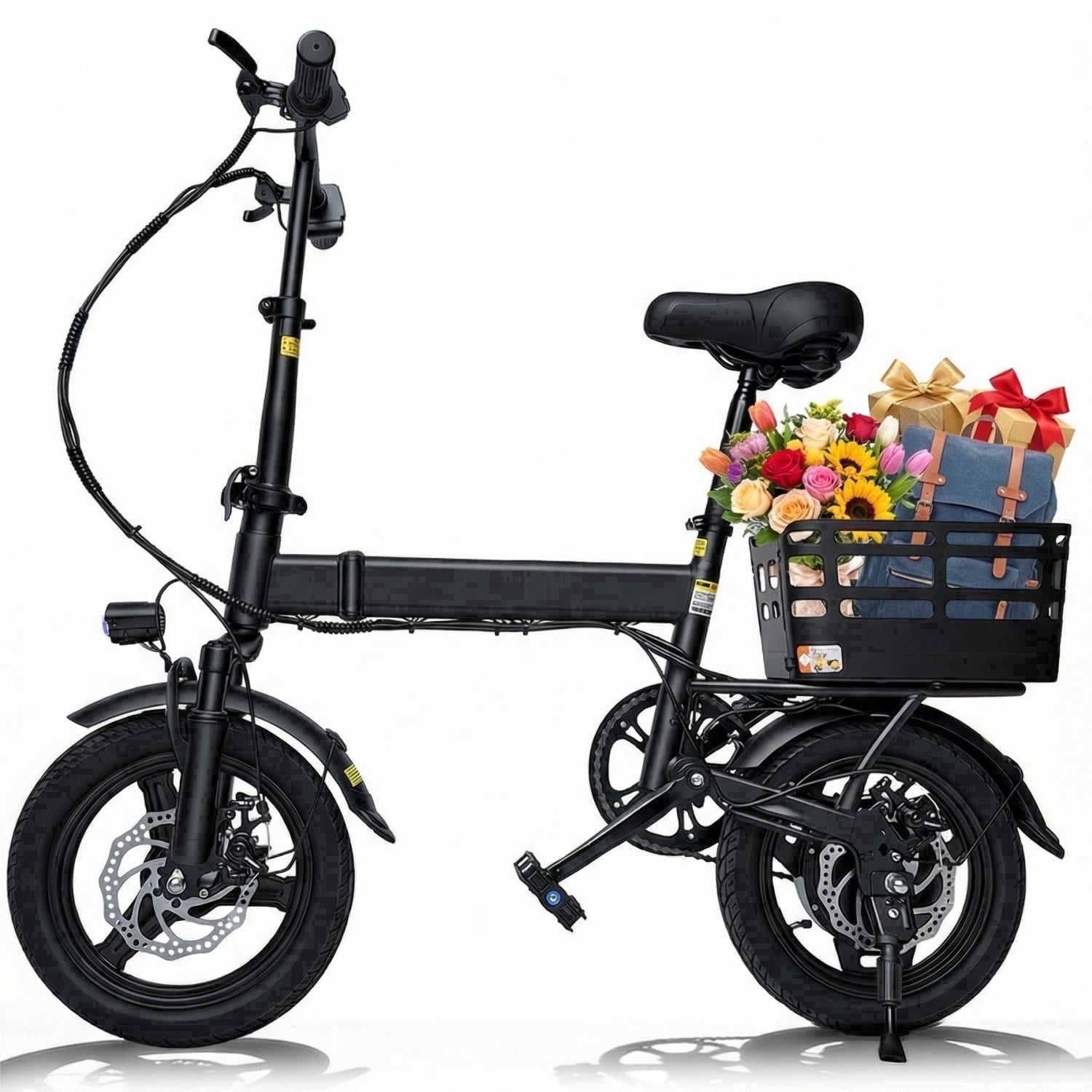 BroPath Electric Bike for Adults, Ebike, Electric Bicycle with 432WH Battery,14 Folding Ebike, 18MPH,20+ Miles(MAX),500W Motor,Multi-Shock Absorbers,UL2849,Commuting Mini E Bikes Electric Bikes