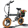 BroPath Electric Bike for Adults, Ebike, Electric Bicycle with 576WH Battery,14 Folding Ebike, 21MPH,20+ Miles(MAX),350W Motor,Multi-Shock Absorption,Commuting Mini E Bikes with Baskets,UL2849 Electric Bikes