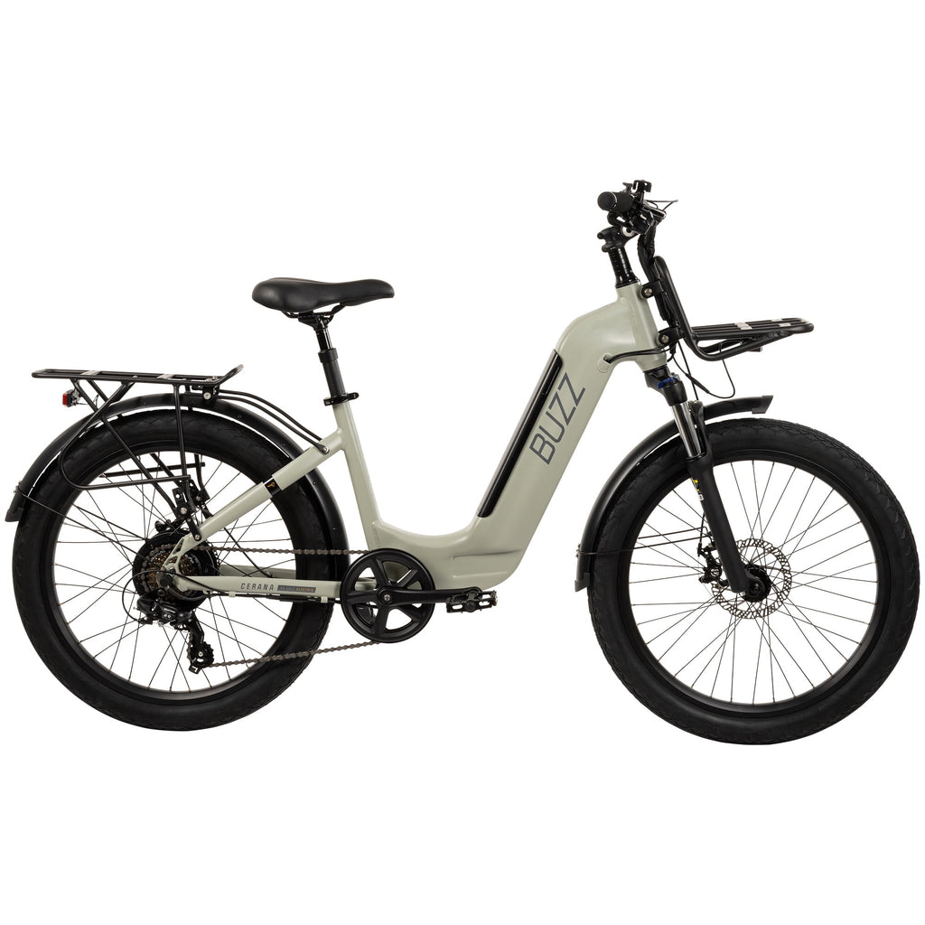 Buzz 24 Cerana 2 48V Electric Bike, Fits Riders 60+, Moss Green, Adult, Unisex Electric Bikes
