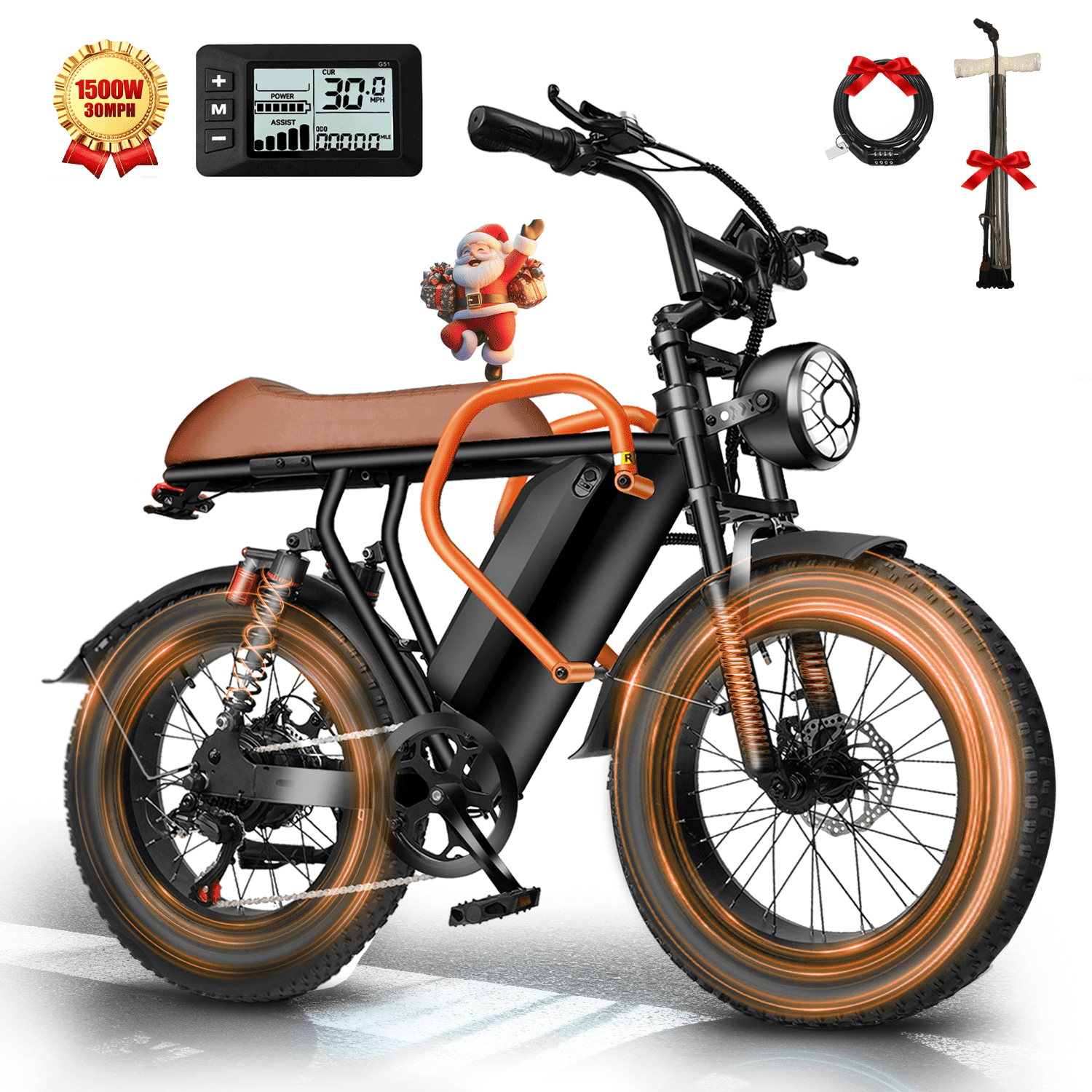 Bycyla Electric Bike for Adults, Peak 1500W 30MPH, 48V 20Ah Electric Bicycle, Full Suspension, 7-Speed,50 Miles Long Range, E Mountain Bike,UL2849 Electric Bikes
