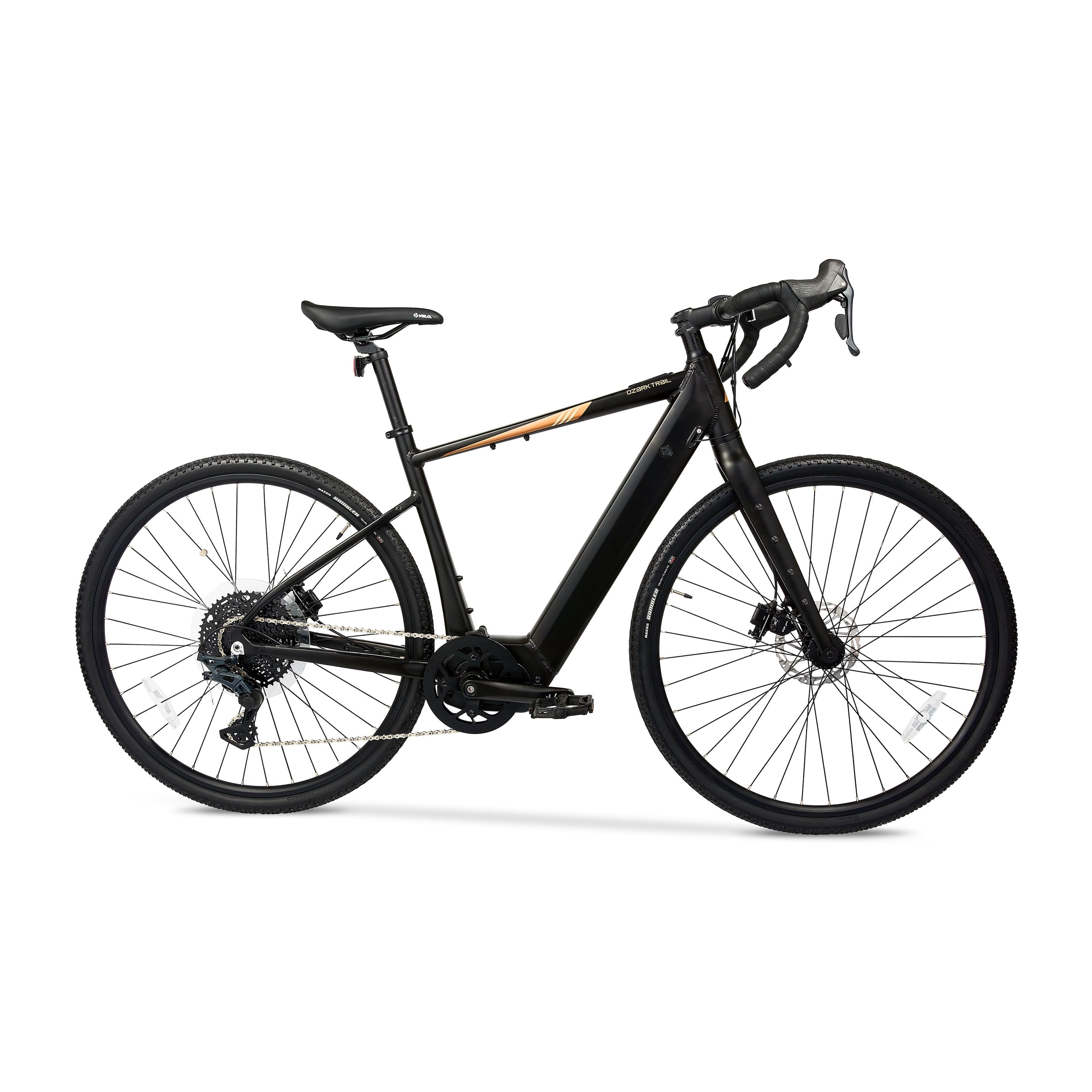 Ozark Trail 700C Rebel+ Drop Bar Electric Gravel Bike, Class 1 Mid-Drive, Medium Frame, Fits Riders 5'5-5'11, Black, Adult, Unisex, Online Only Electric Bikes