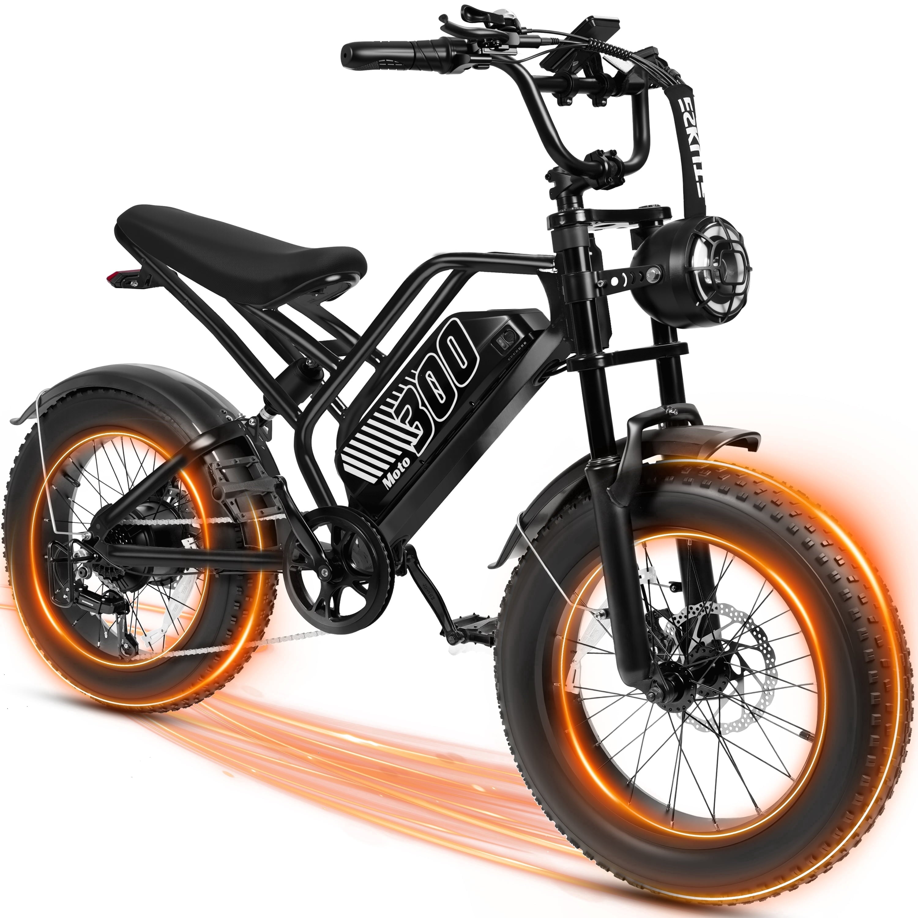 ESKUTE Electric Dirt Bike for Adults & Teens, 1500W Motor, 30+ MPH, 48V 20.8Ah Removable Battery, 20 Fat Tires, 7-Speed, NFC Unlock, Black Electric Bikes