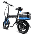 14 Folding Electric Bicycles with 500W Peak Motor,35 Miles 20MPH 432WH Integrated Battery ,Ebike for Adults with Basket,UL2849 Electric Bikes
