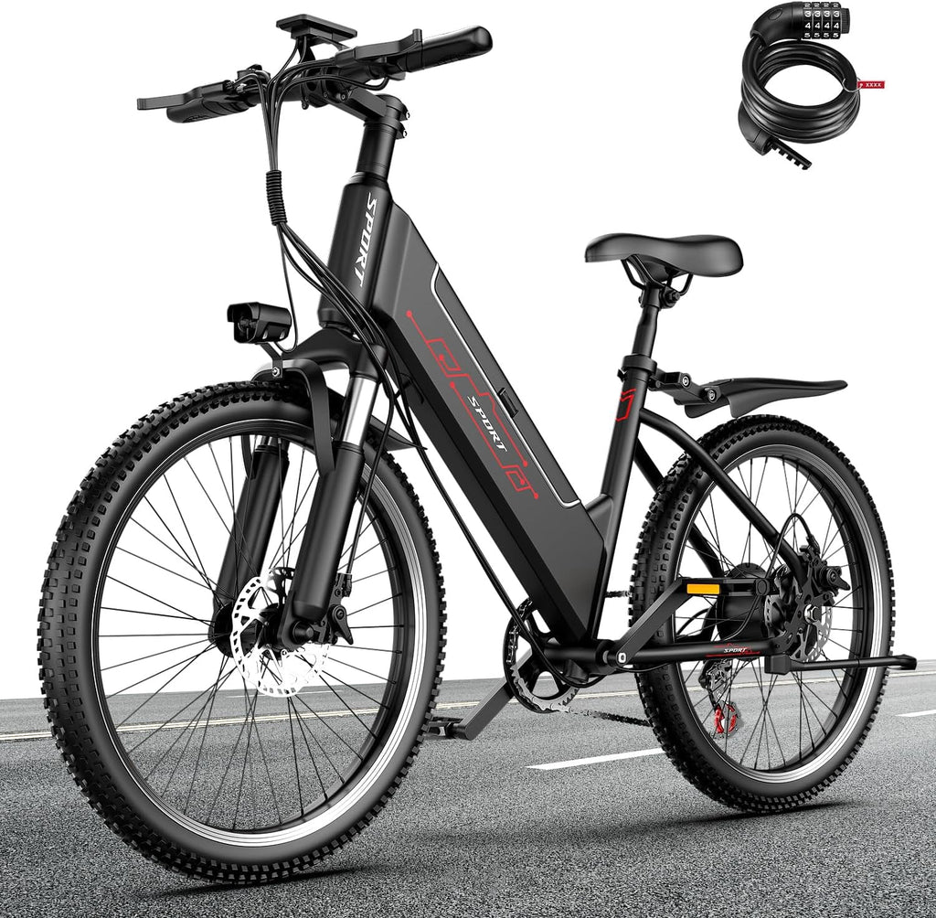 Electric Bike for Adults, 1500W Peak E bike with 48V 12Ah Internal Removable Battery, 26 Electric Bicycle Up to 25MPH, 65 Miles Long Range, 5 Modes & 7 Speeds, Lightweight Cruiser E-bike for Commute Electric Bikes