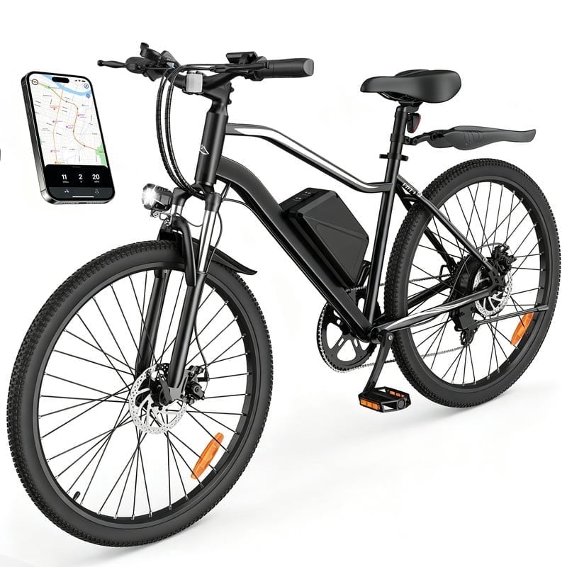 Electric Mountain Bike for Adults, 26 E-Bike with Shimano 7-Speed Gears,750W Peak,36V Removable Battery, Twist Throttle & Pedal Assist Electric Bikes