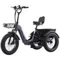 Meghna 20 inch Electric Tricycle 48V Max Speed 15 MPH Foldable 7 Speed Large Capacity Max Load 275 lbs Black Electric Bikes