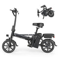 Foldable Electric Bike for Adults and Teens,14 Inch Tire 500W Rear Wheel Drive Motor with 48V 10.4Ah Removable Lithium Battery Two Seats UL2849 Electric Bikes